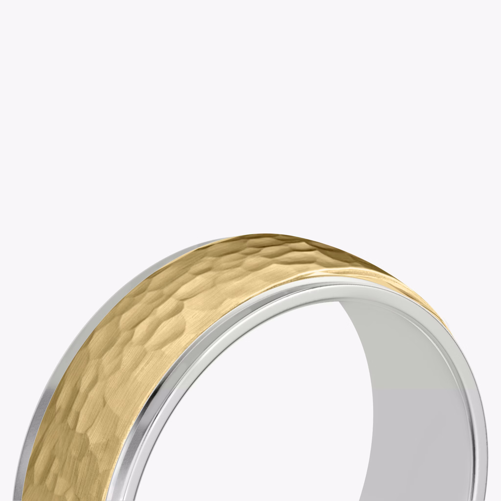The Hammered Band | 18k | white-gold-and-yellow-gold | bandAccent: Plain | bandWidth: 7.5mm