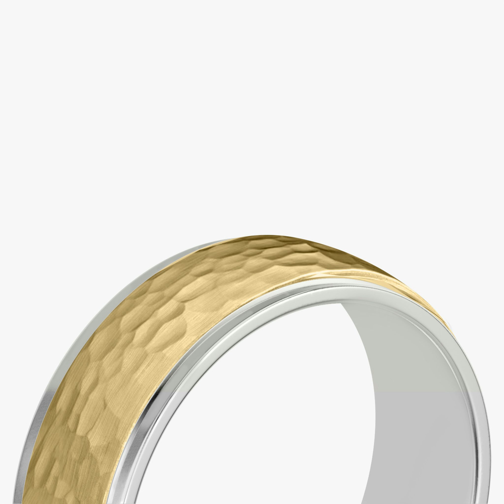 The Hammered Band | 18k | white-gold-and-yellow-gold | bandAccent: Plain | bandWidth: 7.5mm
