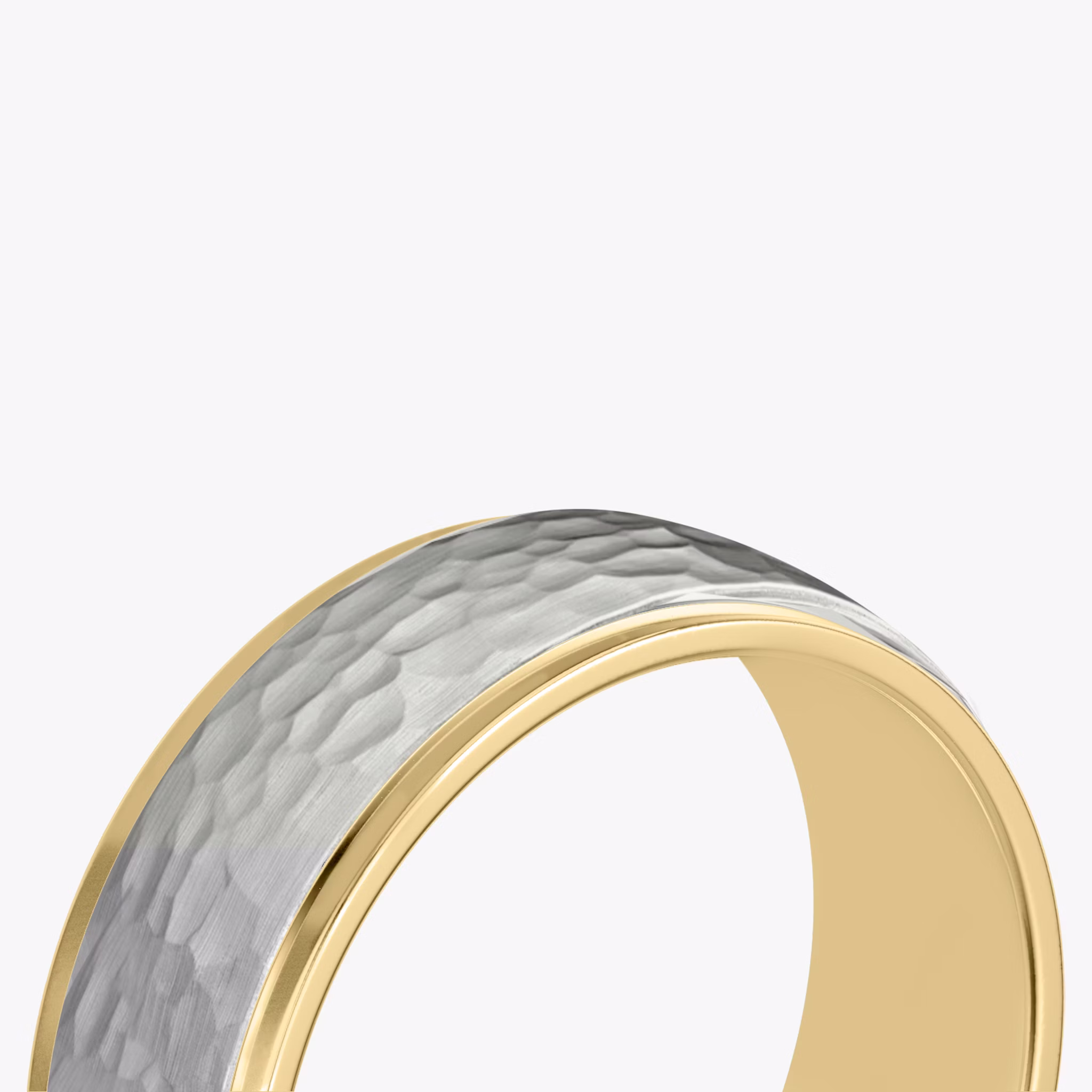 The Hammered Band | 18k | yellow-gold-and-white-gold | bandAccent: Plain | bandWidth: 7.5mm