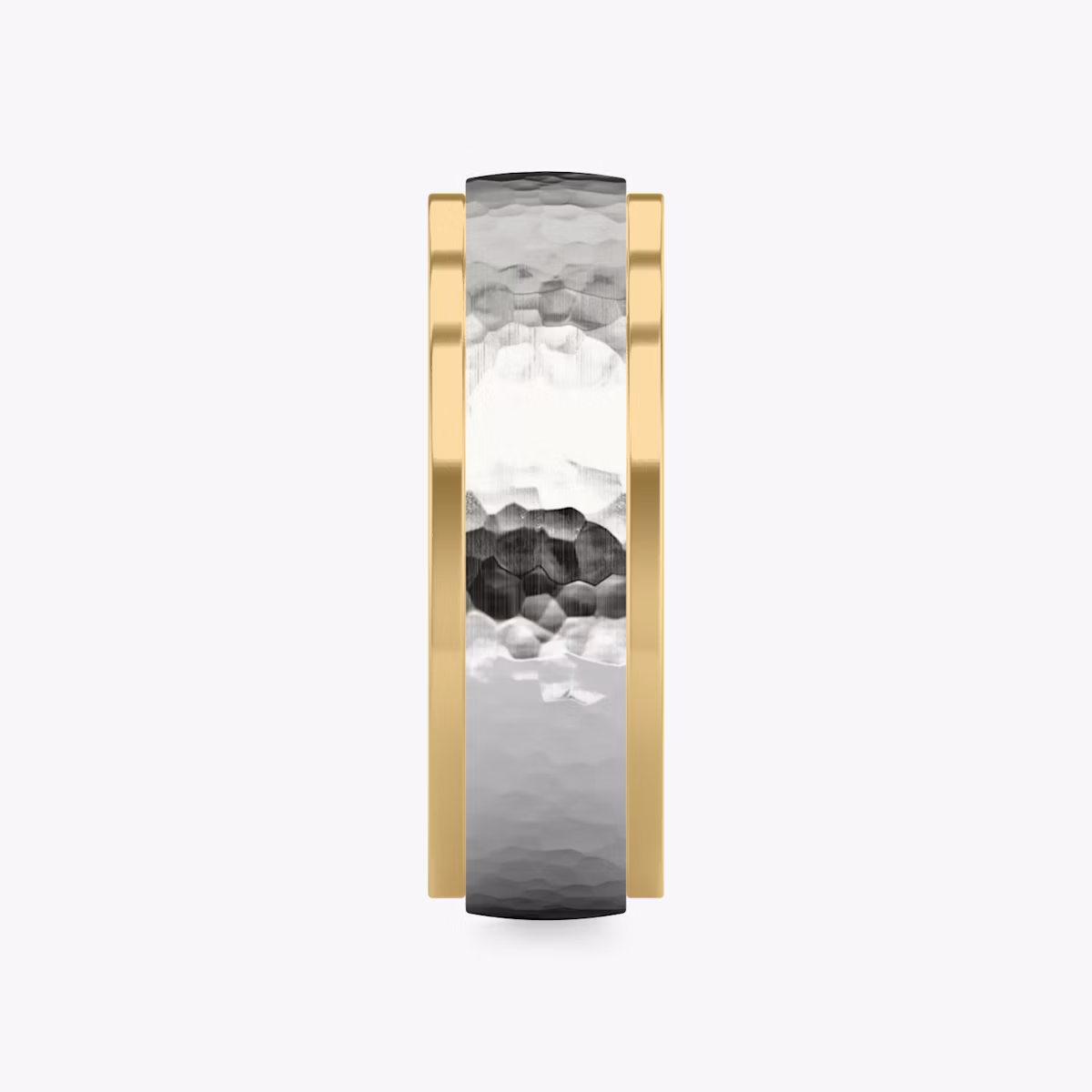 Hammered Ehering | 18k | white-gold-and-yellow-gold | bandAccent: Ohne Pavé-Besatz | bandWidth: 7.5mm