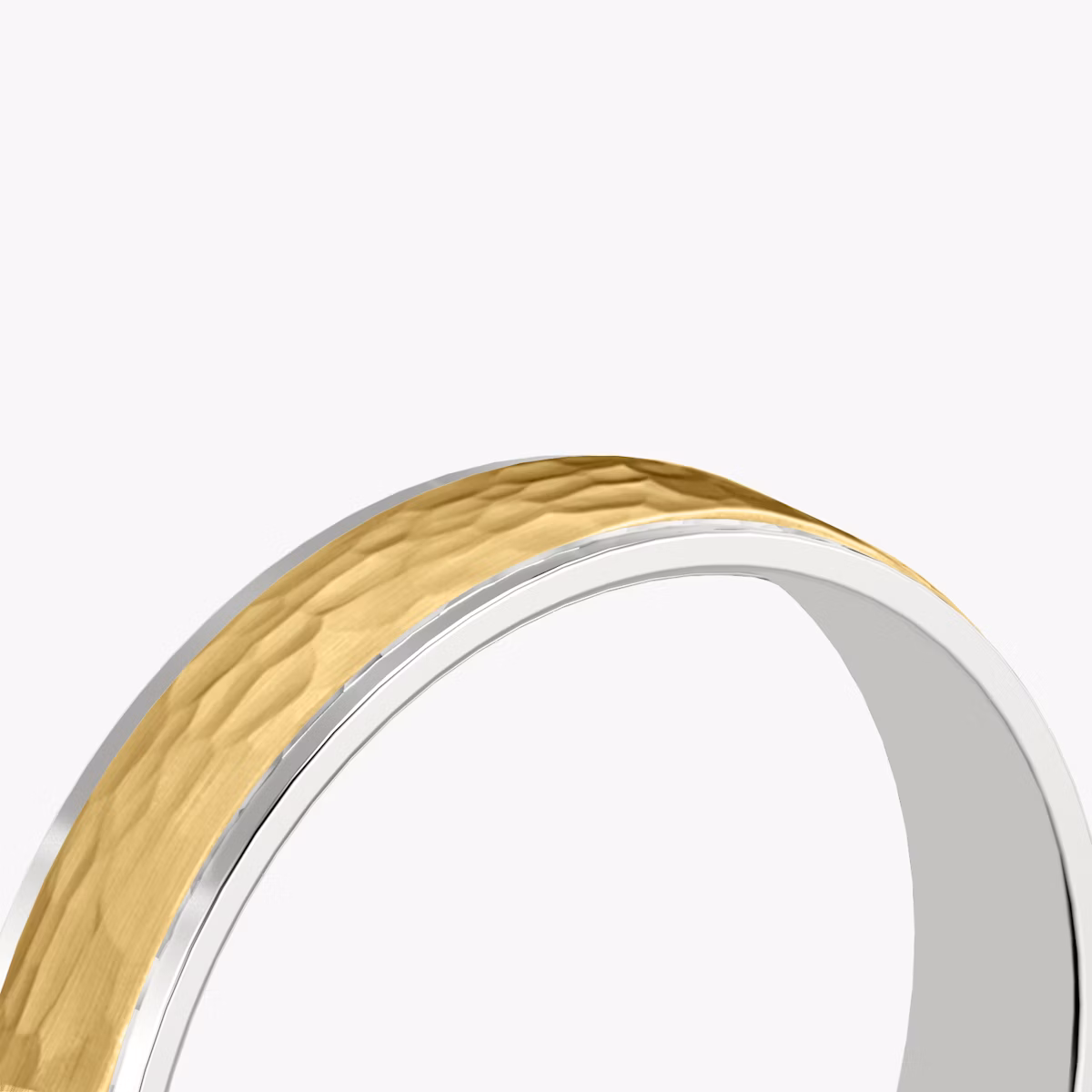 Alliance Hammered | 18k | yellow-gold-and-white-gold | bandAccent: Simple | bandWidth: 4.5mm