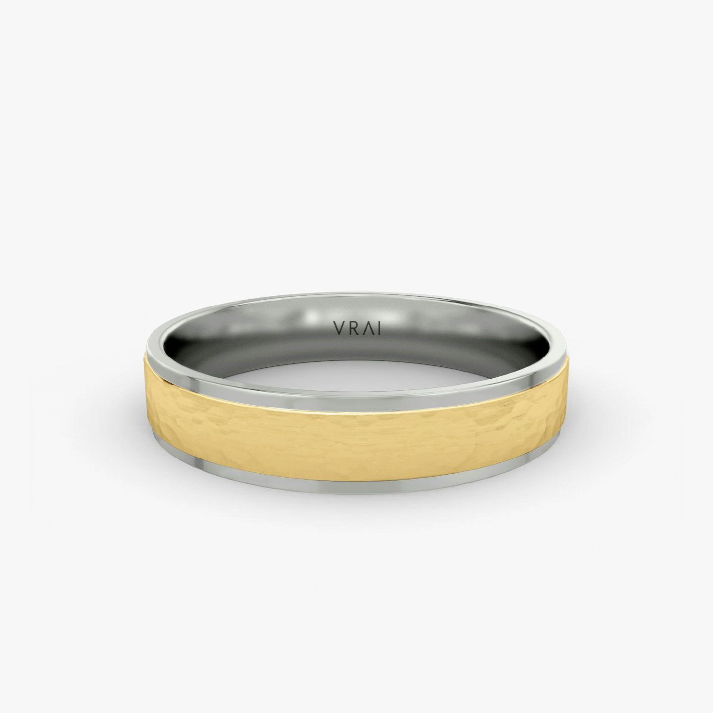 The Hammered Band | 18k | yellow-gold-and-white-gold | bandAccent: Plain | bandWidth: 4.5mm