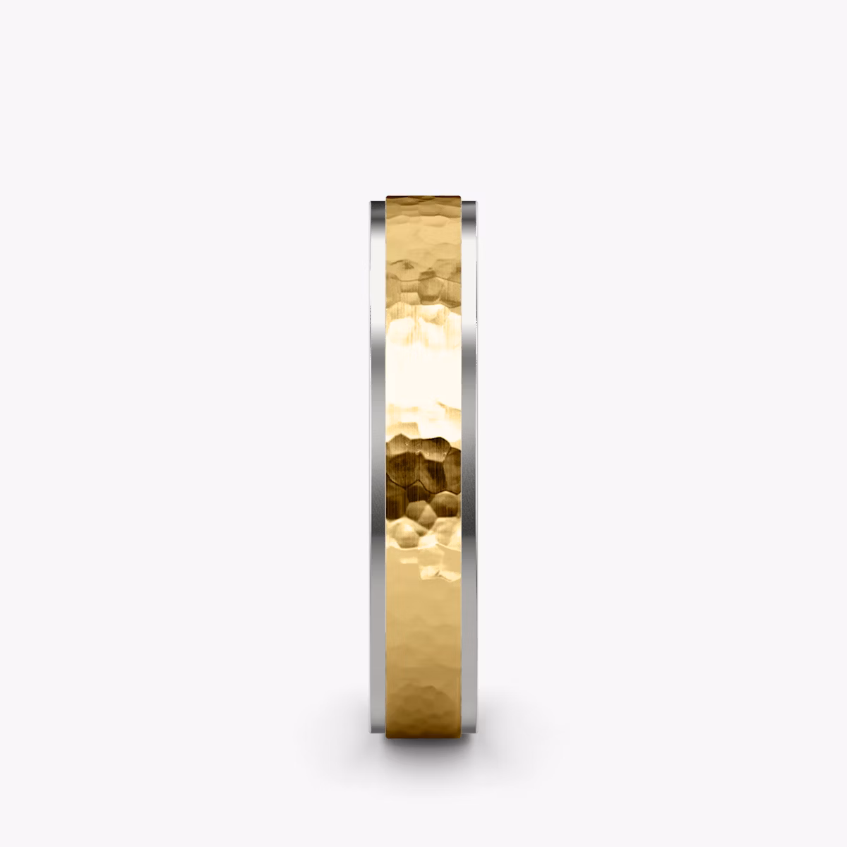 Alliance Hammered | 18k | yellow-gold-and-white-gold | bandAccent: Simple | bandWidth: 4.5mm