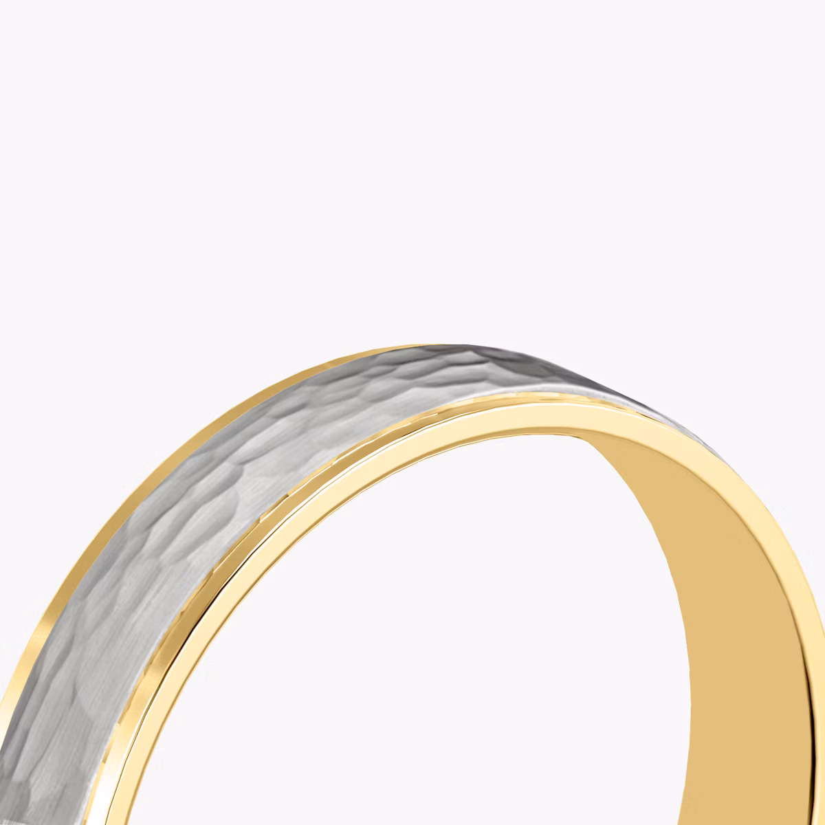 La Alianza Hammered | 18k | white-gold-and-yellow-gold | bandAccent: Simple | bandWidth: 4.5mm