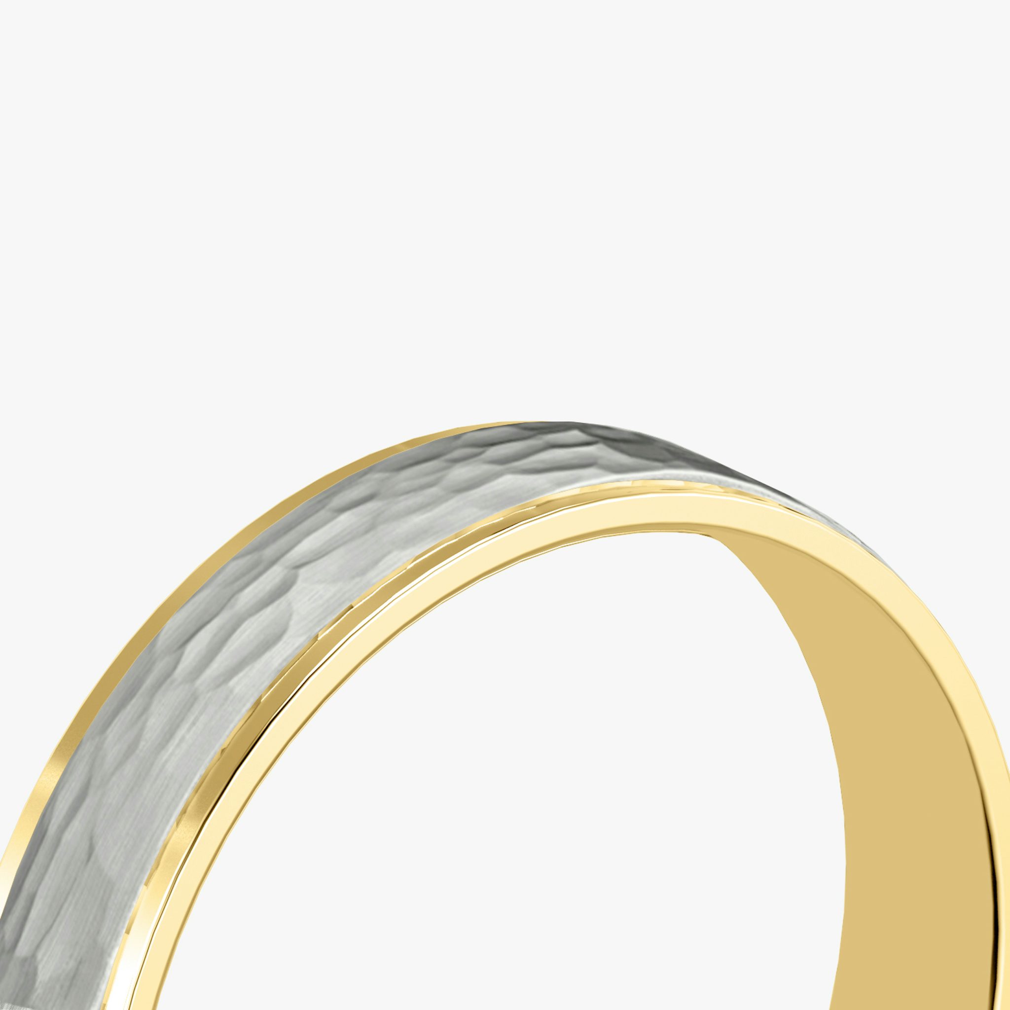 The Hammered Band | 18k | yellow-gold-and-white-gold | bandAccent: Plain | bandWidth: 4.5mm