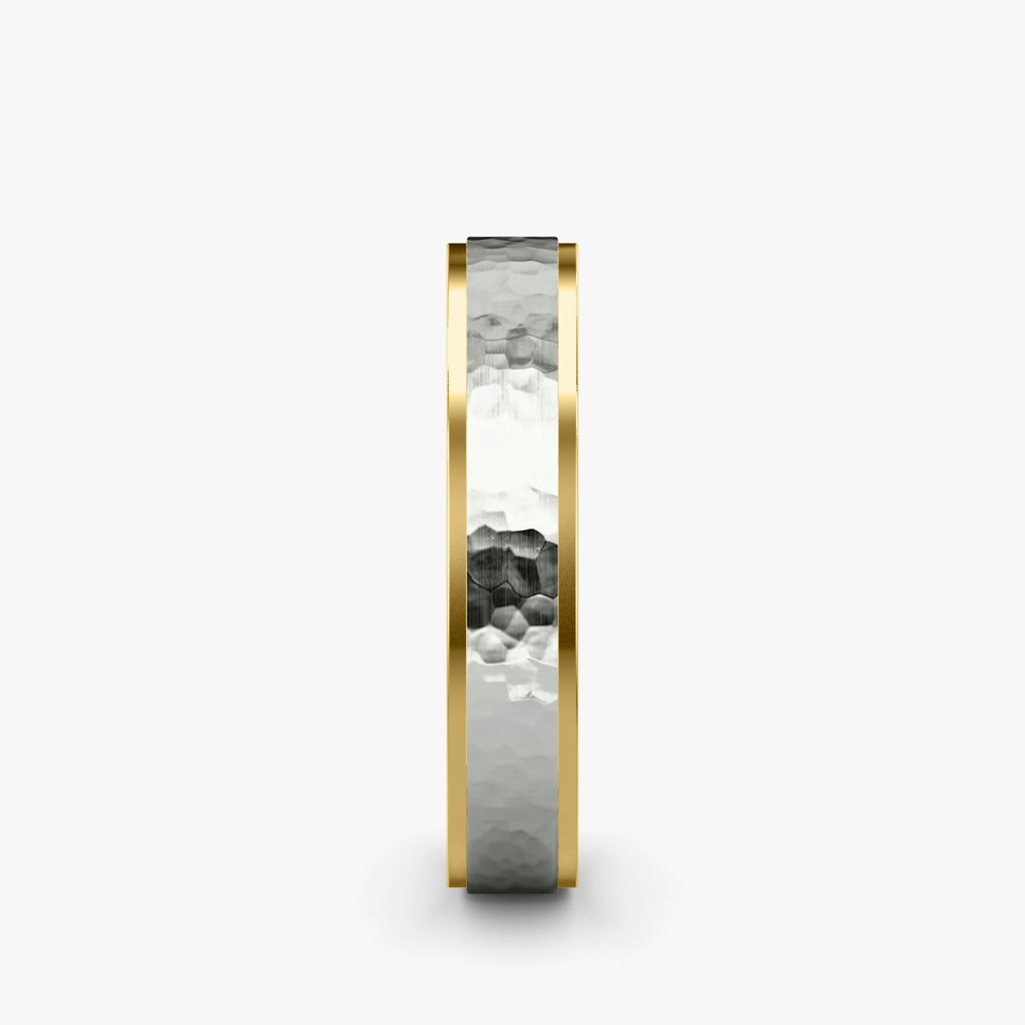 The Hammered Band | 18k | yellow-gold-and-white-gold | bandAccent: Plain | bandWidth: 4.5mm