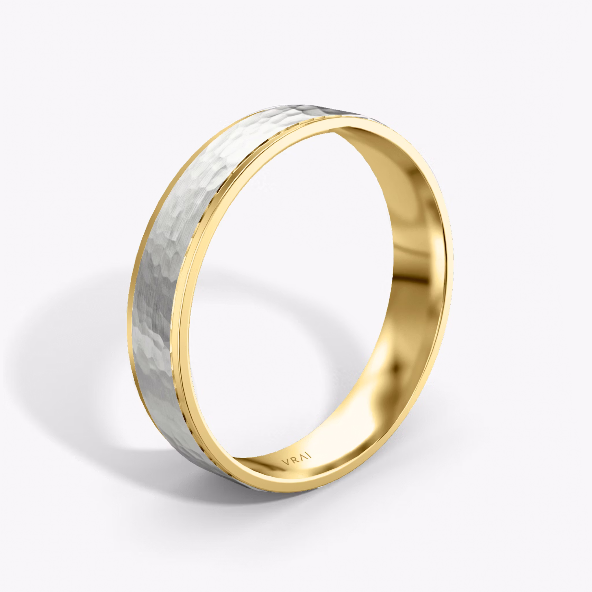 The Hammered Band | 18k | yellow-gold-and-white-gold | bandAccent: Plain | bandWidth: 4.5mm