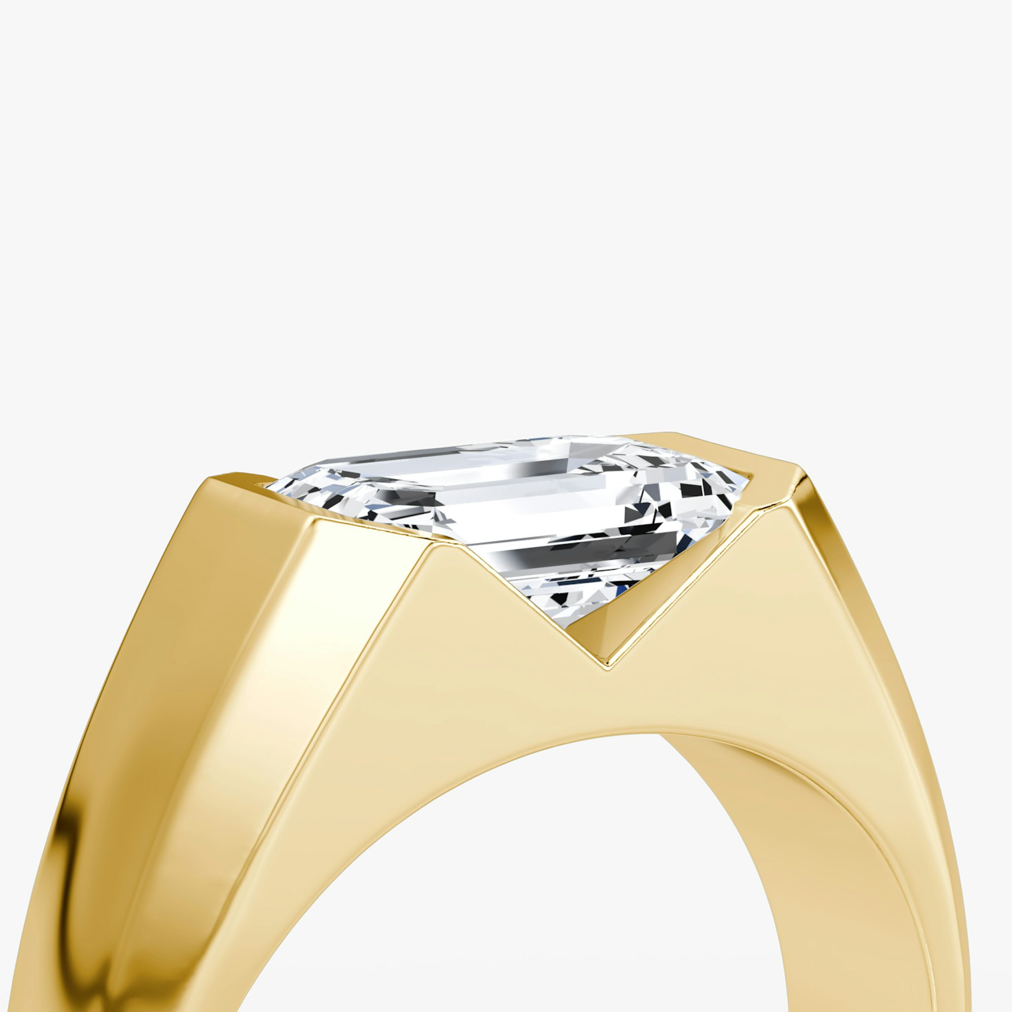 The Statement Signet | Emerald | 18k | Yellow Gold | bandAccent: Plain | diamondOrientation: vertical | caratWeight: other