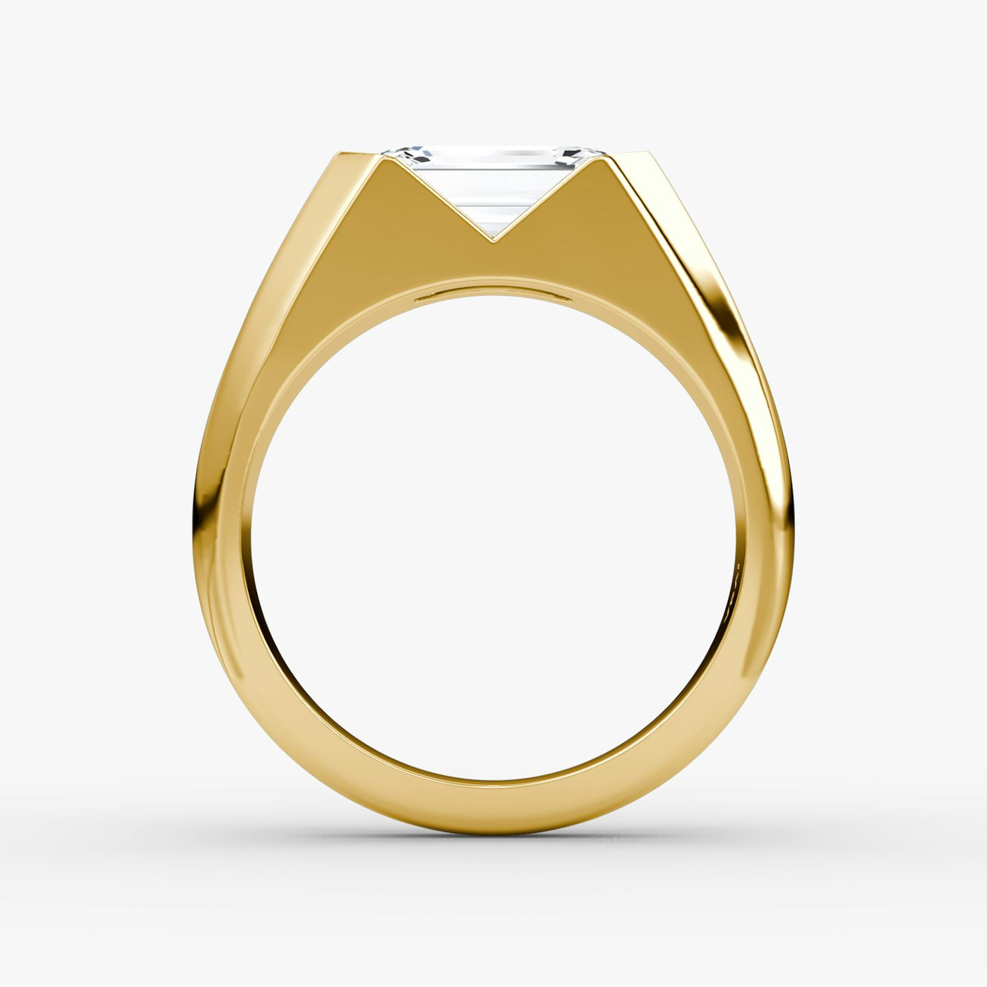 Bague de fiançailles Statement Signet | Émeraude | 18k | Or jaune | bandAccent: Simple | diamondOrientation: vertical | caratWeight: other