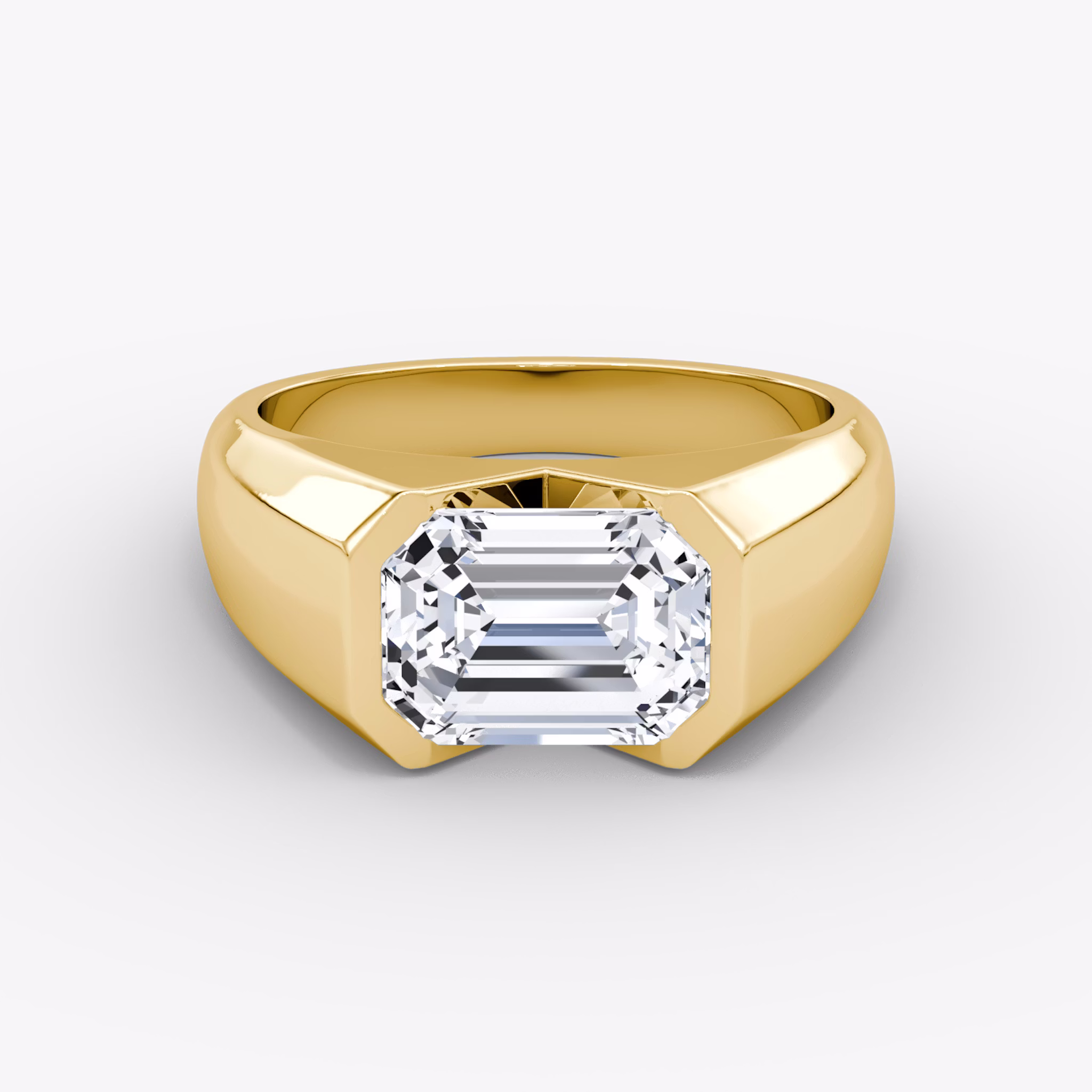 The Statement Signet | Emerald | 18k | Yellow Gold | bandAccent: Plain | diamondOrientation: vertical | caratWeight: other