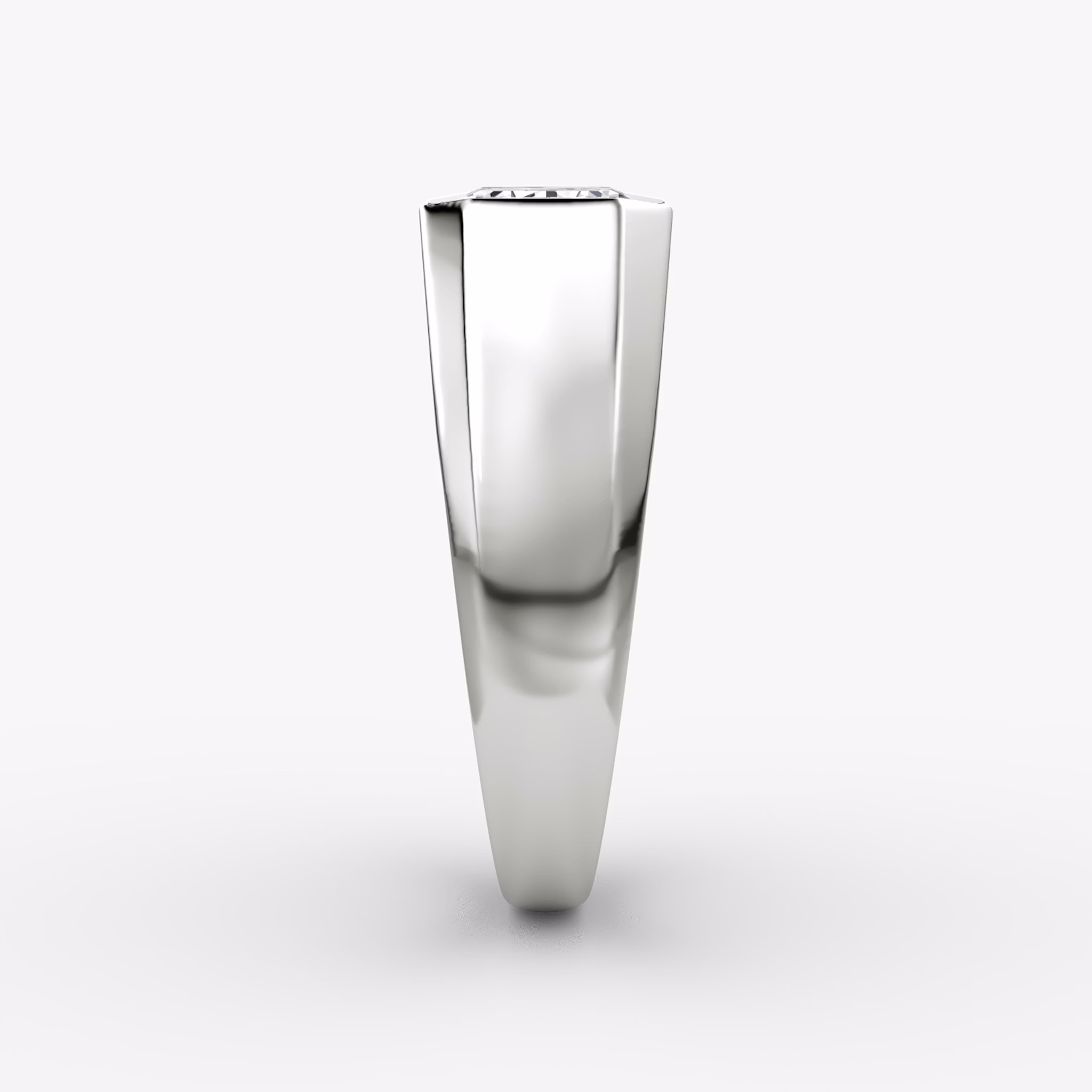 The Statement Signet | Emerald | 18k | White Gold | bandAccent: Plain | diamondOrientation: vertical | caratWeight: other