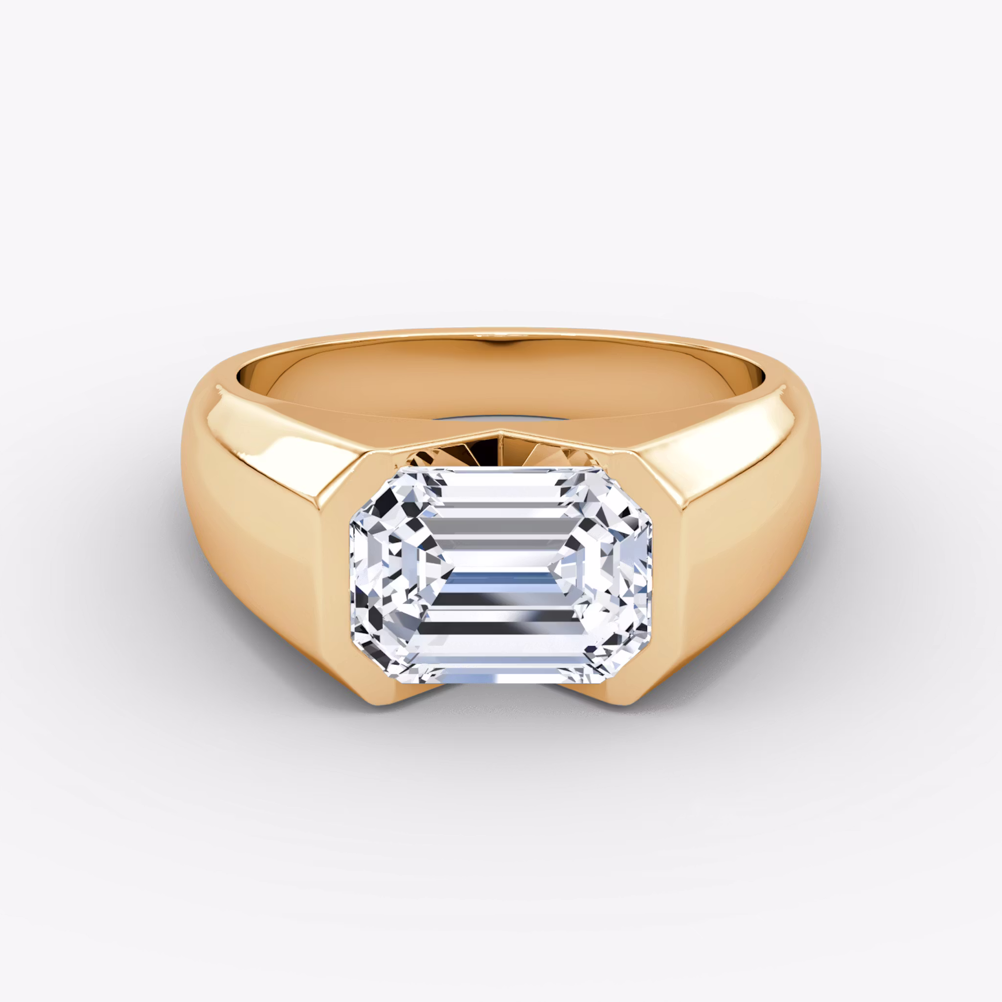 Statement Signet Emerald | Rose Gold