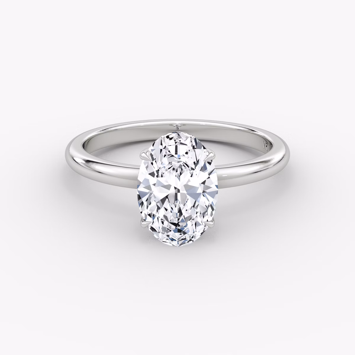 The Signature | Oval | Platinum | bandAccent: Plain | bandWidth: large | hiddenHalo: yes | diamondOrientation: vertical | caratWeight: other