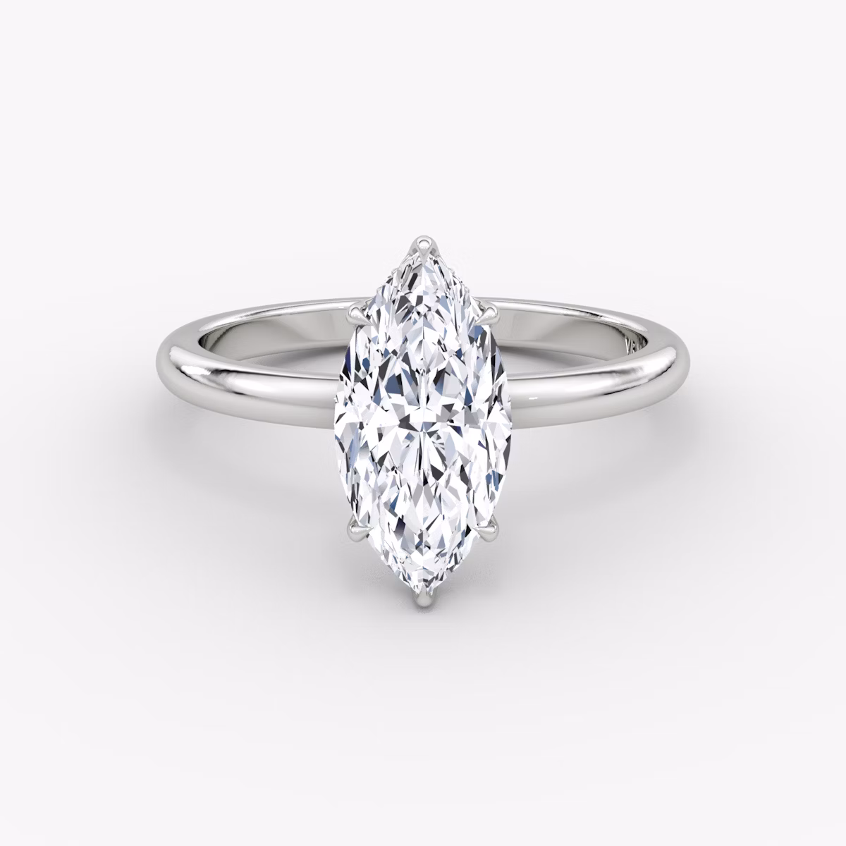 The Signature | Marquise | Platinum | bandAccent: Plain | bandWidth: large | hiddenHalo: yes | diamondOrientation: vertical | caratWeight: other