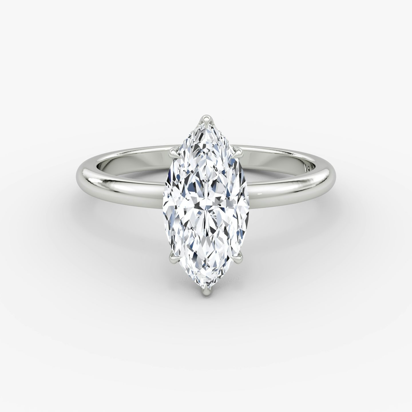 The Signature | Marquise | 18k | White Gold | bandAccent: Plain | bandWidth: large | hiddenHalo: yes | diamondOrientation: vertical | caratWeight: other