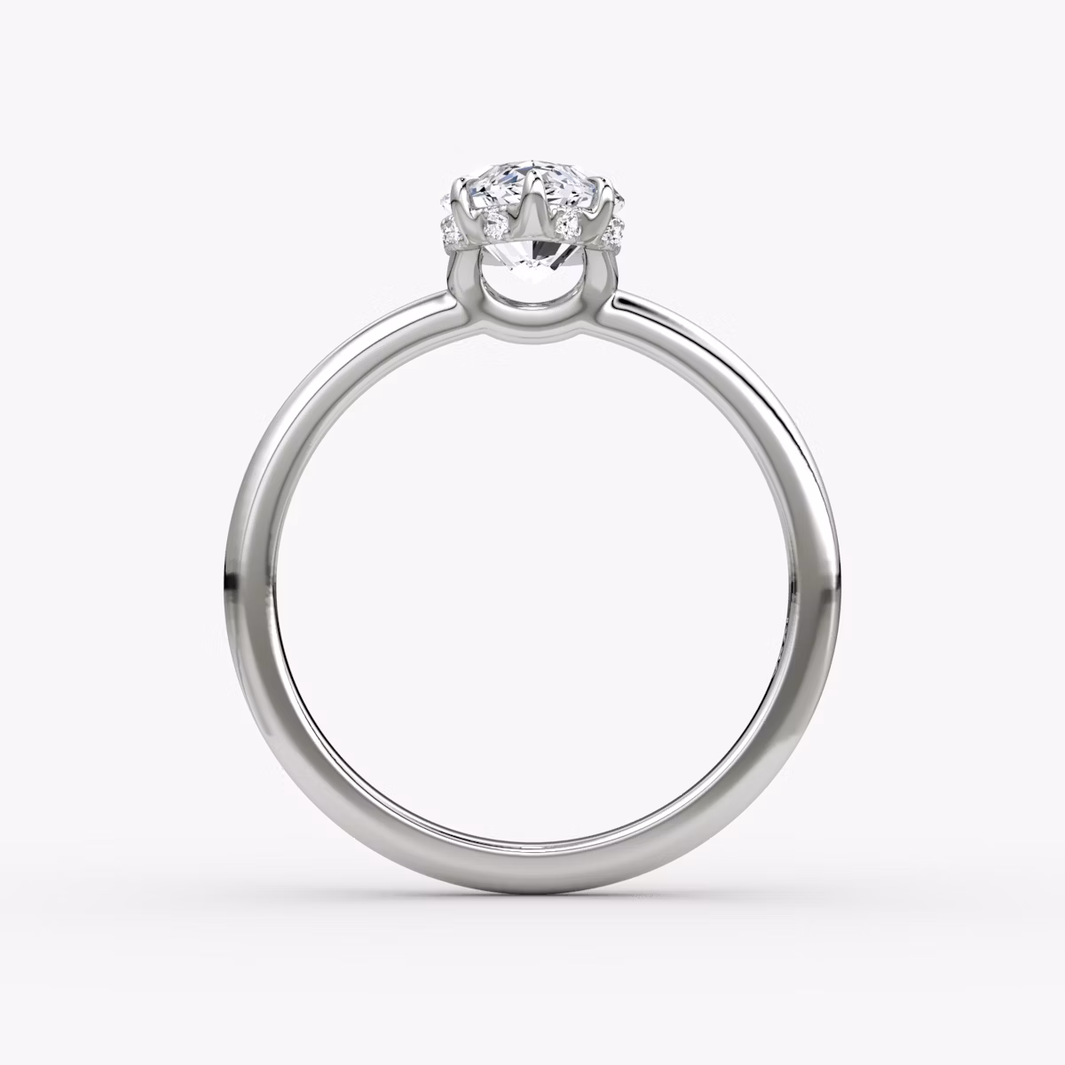The Signature | Marquise | Platinum | bandAccent: Plain | bandWidth: large | hiddenHalo: yes | diamondOrientation: vertical | caratWeight: other