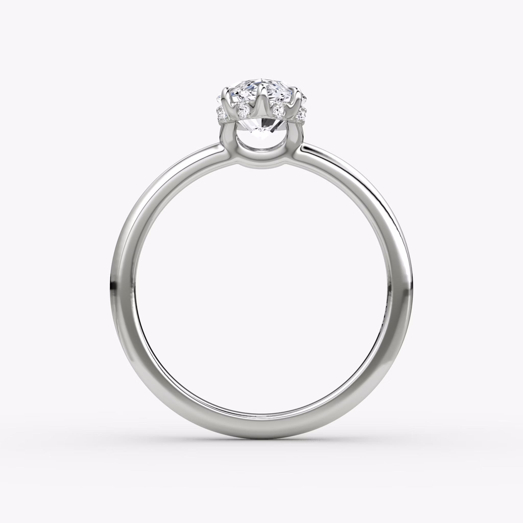 The Signature | Marquise | 18k | White Gold | bandAccent: Plain | bandWidth: large | hiddenHalo: yes | diamondOrientation: vertical | caratWeight: other