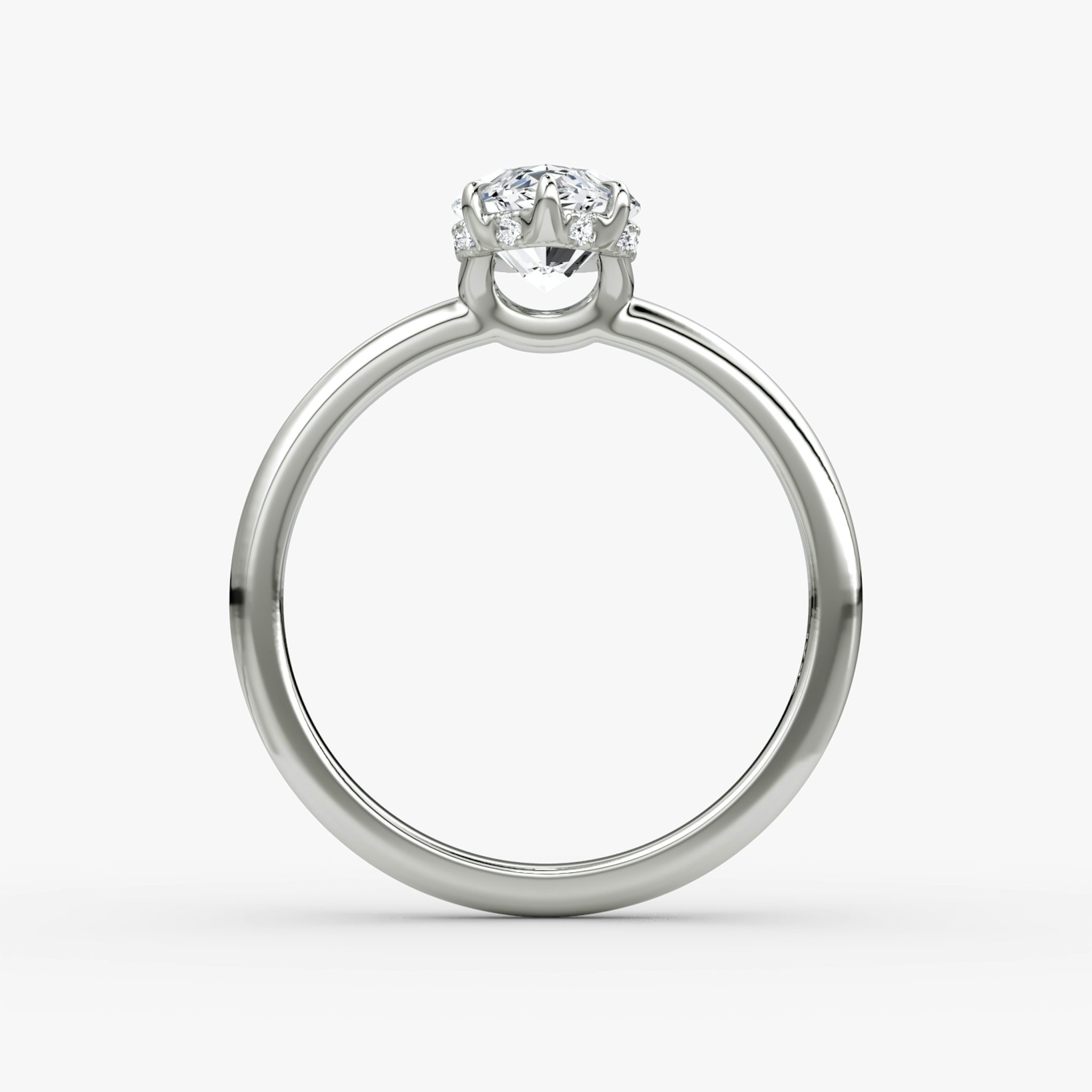 The Signature | Marquise | 18k | White Gold | bandAccent: Plain | bandWidth: large | hiddenHalo: yes | diamondOrientation: vertical | caratWeight: other