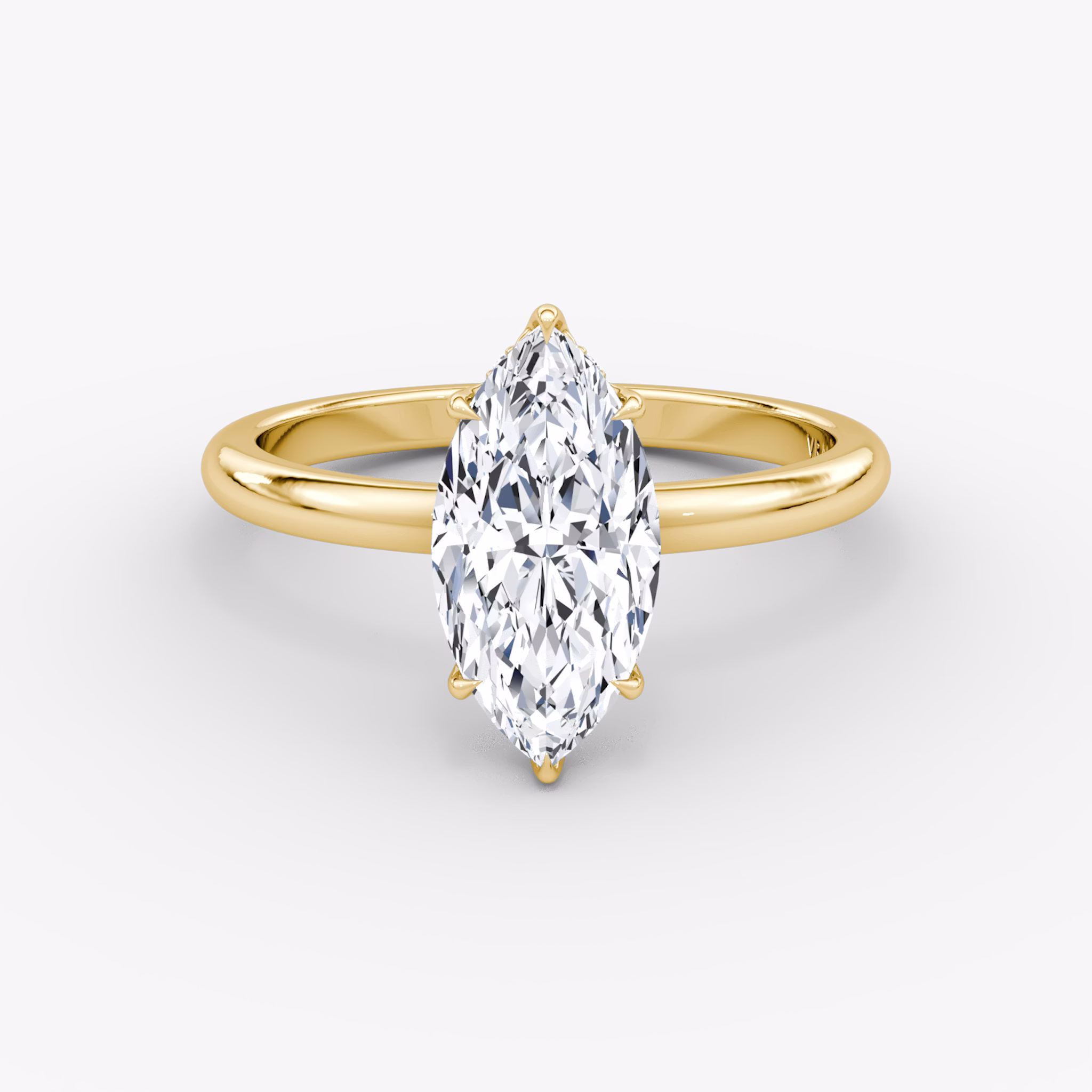 The Signature | Marquise | 18k | Yellow Gold | bandAccent: Plain | bandWidth: large | hiddenHalo: yes | diamondOrientation: vertical | caratWeight: other