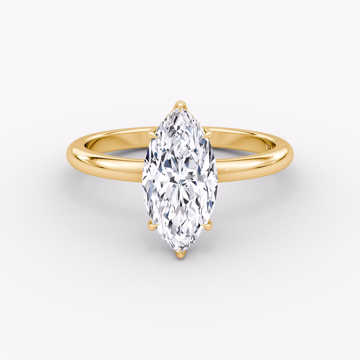 The Signature | Marquise | 18k | Yellow Gold | bandAccent: Plain | bandWidth: large | hiddenHalo: yes | diamondOrientation: vertical | caratWeight: other