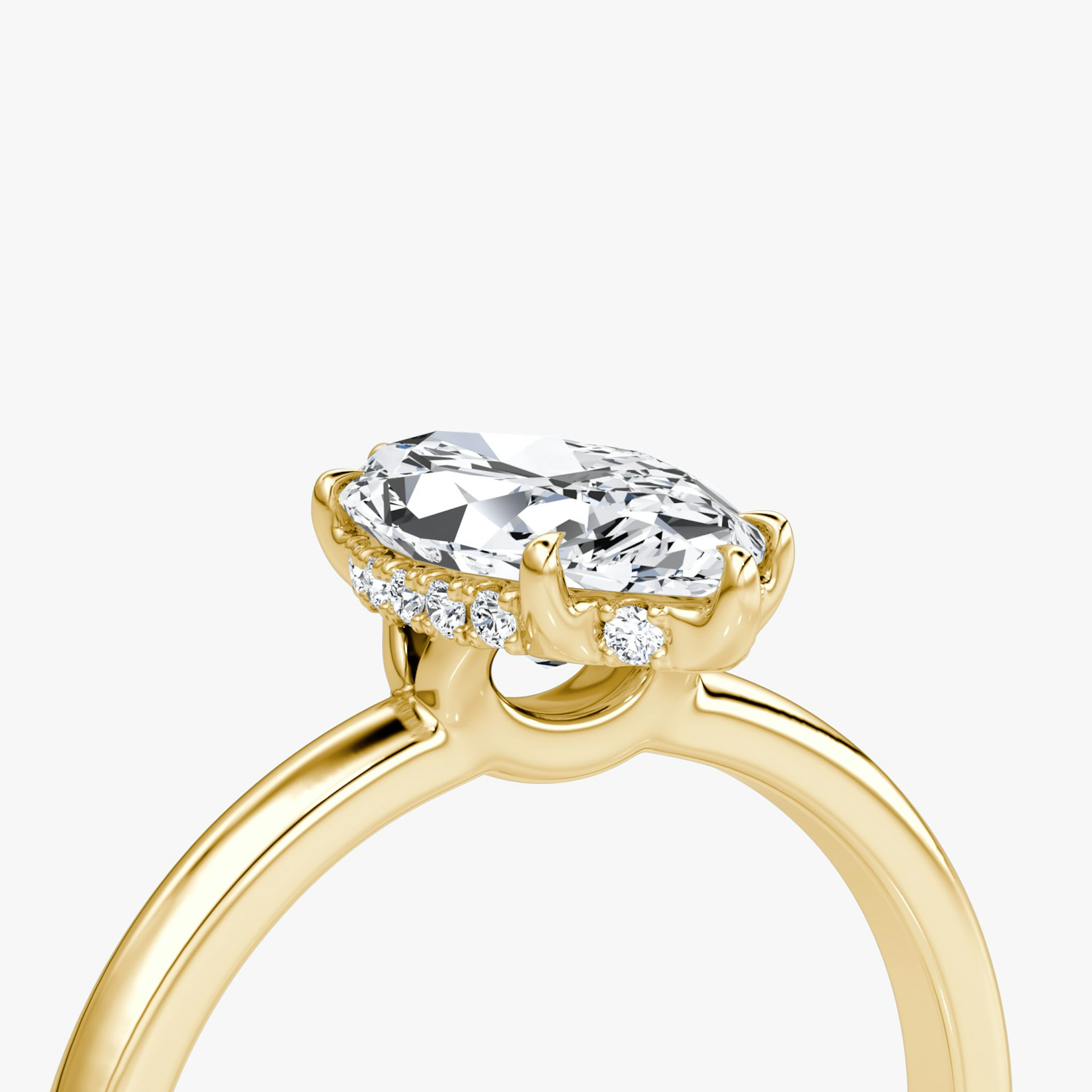 The Signature | Marquise | 18k | Yellow Gold | bandAccent: Plain | bandWidth: large | hiddenHalo: yes | diamondOrientation: vertical | caratWeight: other