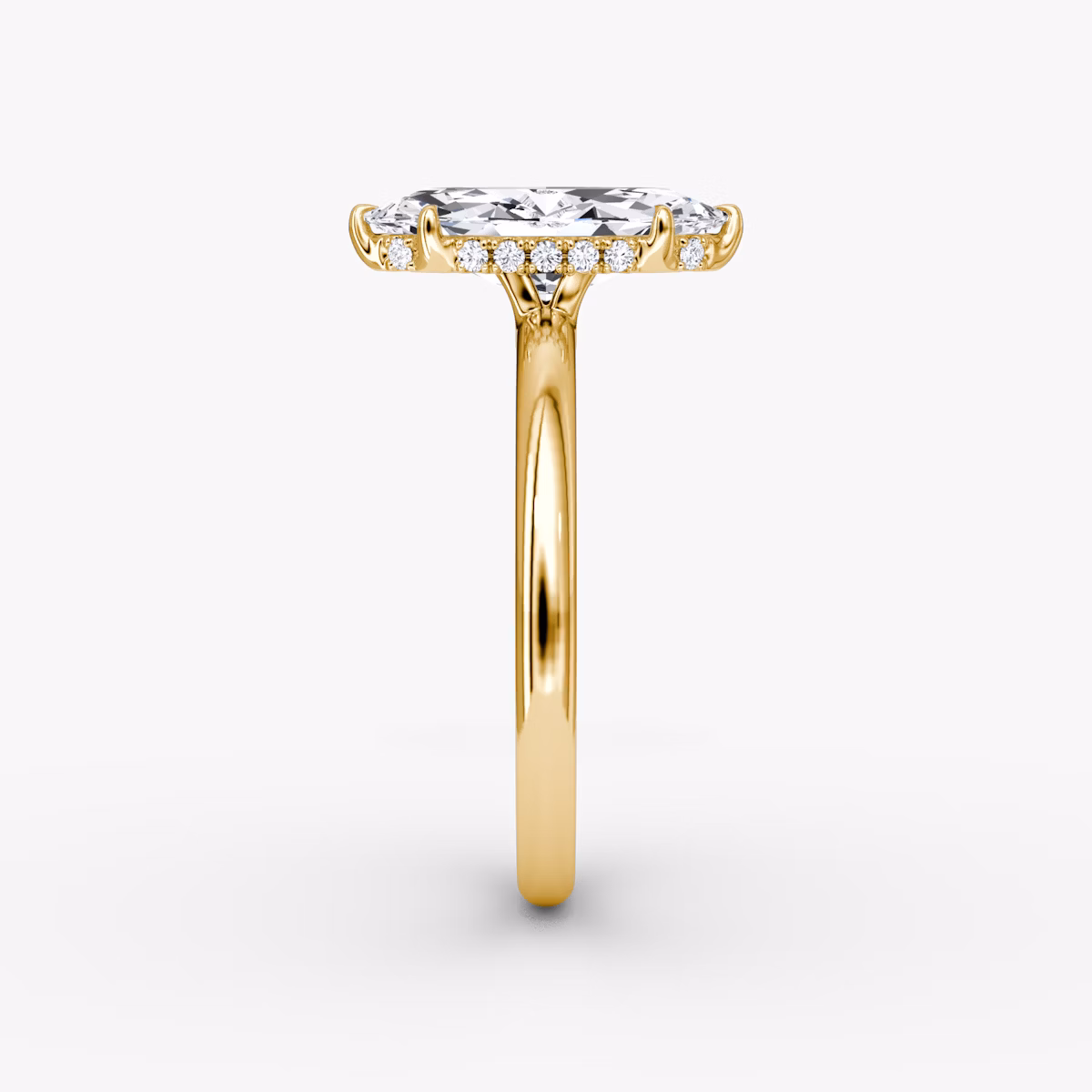 The Signature | Marquise | 18k | Yellow Gold | bandAccent: Plain | bandWidth: large | hiddenHalo: yes | diamondOrientation: vertical | caratWeight: other