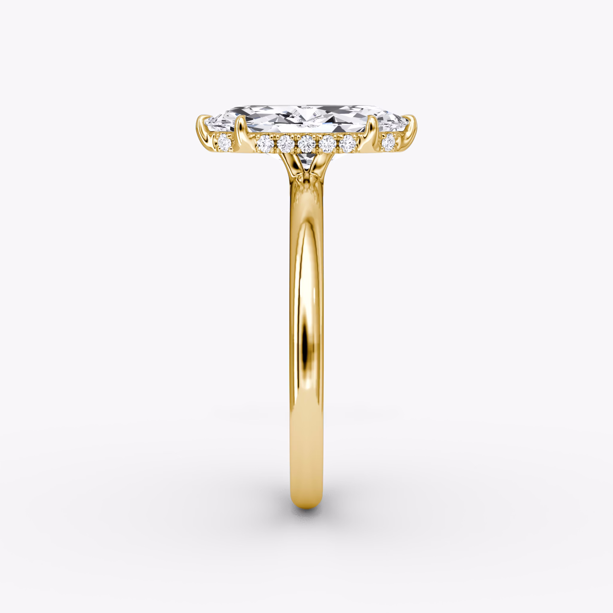 The Signature | Marquise | 18k | Yellow Gold | bandAccent: Plain | bandWidth: large | hiddenHalo: yes | diamondOrientation: vertical | caratWeight: other