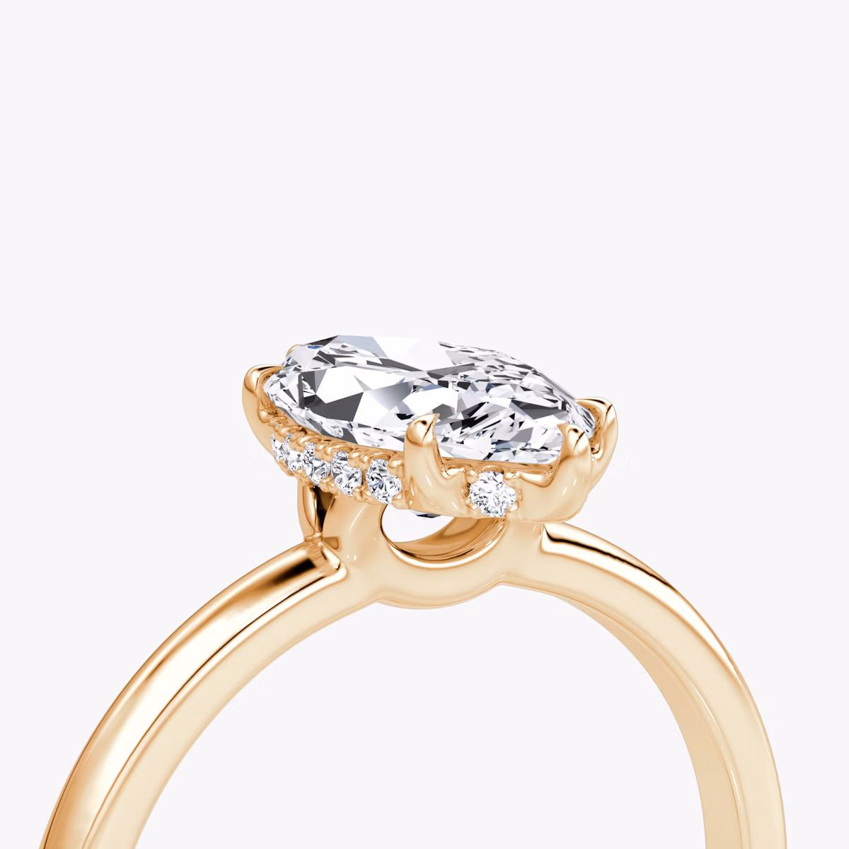The Signature | Marquise | 14k | Rose Gold | bandAccent: Plain | bandWidth: large | hiddenHalo: yes | diamondOrientation: vertical | caratWeight: other