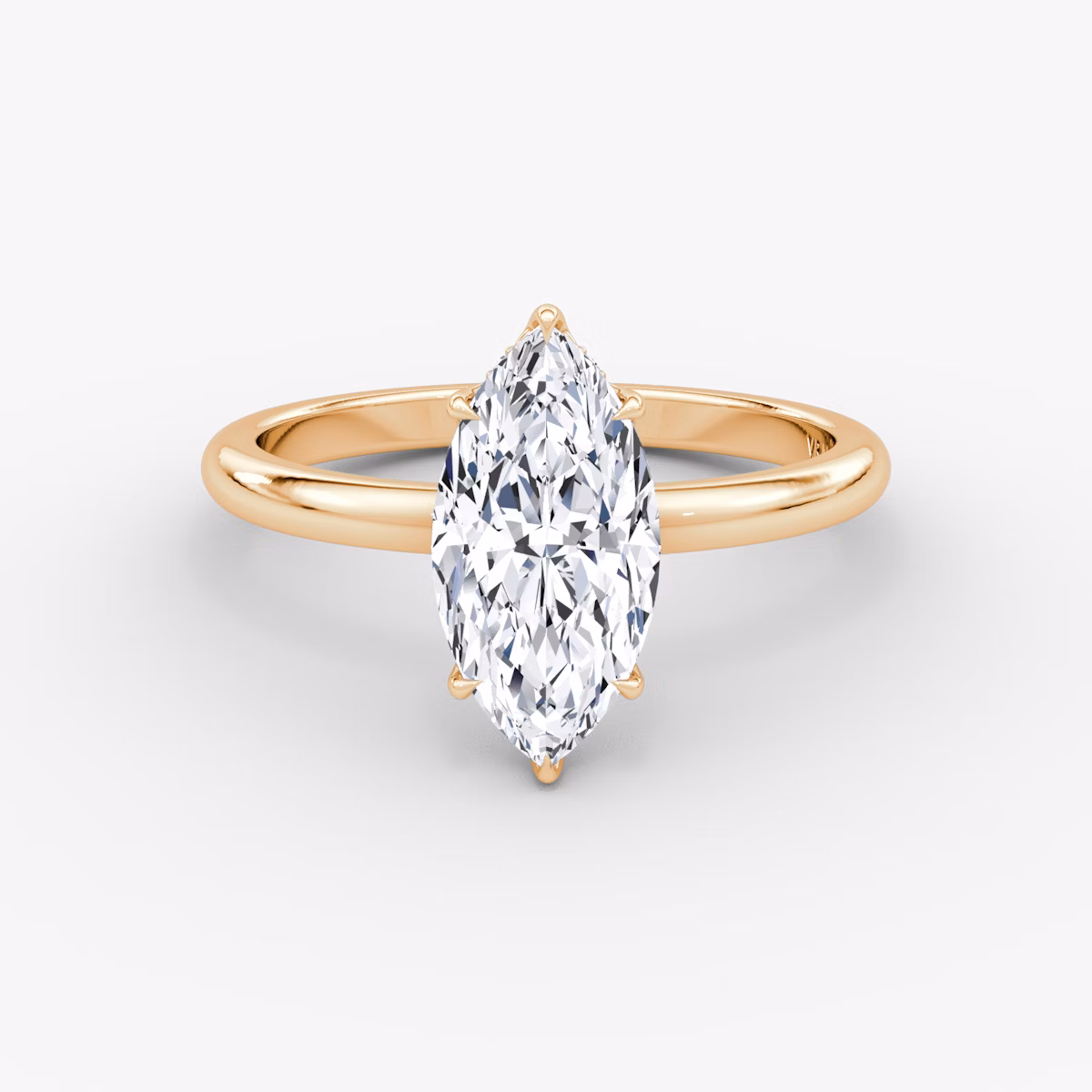 The Signature | Marquise | 14k | Rose Gold | bandAccent: Plain | bandWidth: large | hiddenHalo: yes | diamondOrientation: vertical | caratWeight: other