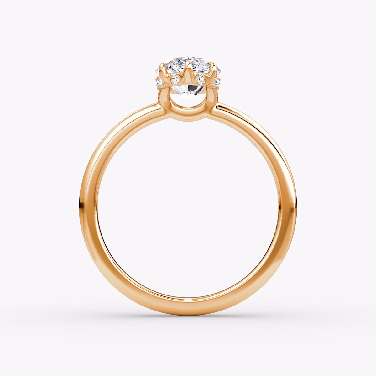 The Signature | Marquise | 14k | Rose Gold | bandAccent: Plain | bandWidth: large | hiddenHalo: yes | diamondOrientation: vertical | caratWeight: other