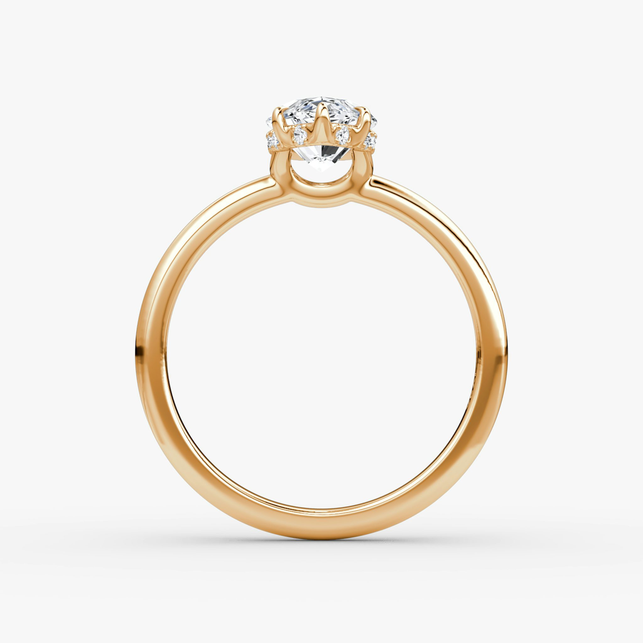 The Signature | Marquise | 14k | Rose Gold | bandAccent: Plain | bandWidth: large | hiddenHalo: yes | diamondOrientation: vertical | caratWeight: other