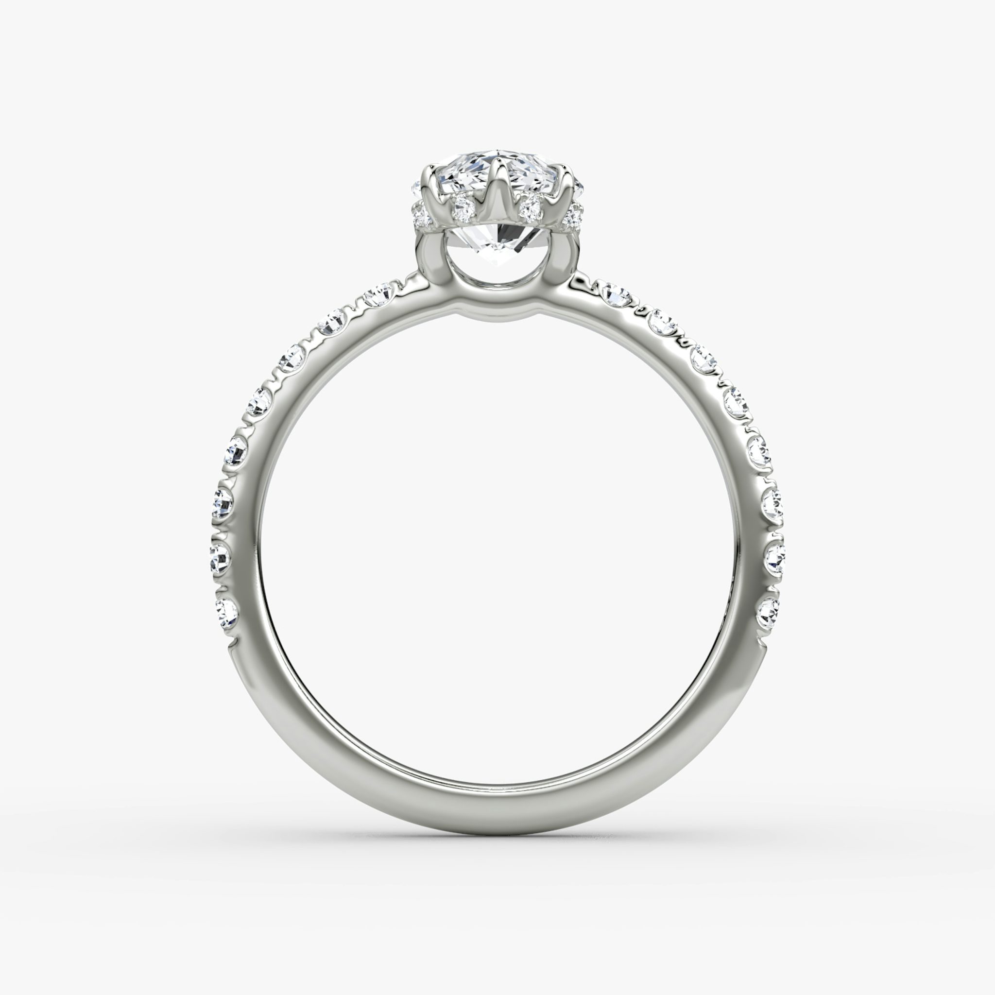 The Signature | Marquise | 18k | White Gold | bandAccent: Pavé | bandWidth: large | hiddenHalo: yes | diamondOrientation: vertical | caratWeight: other