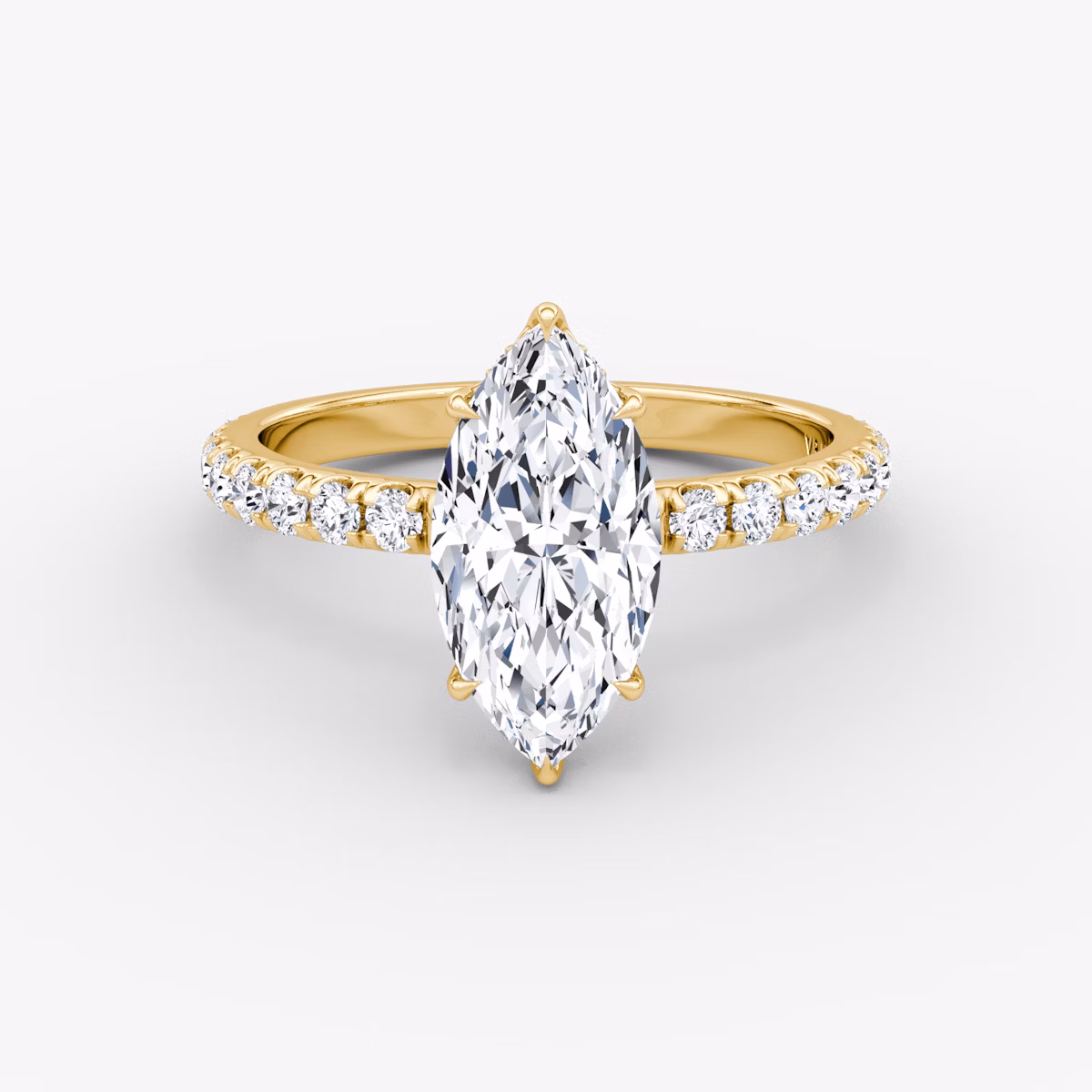 The Signature | Marquise | 18k | Yellow Gold | bandAccent: Pavé | bandWidth: large | hiddenHalo: yes | diamondOrientation: vertical | caratWeight: other