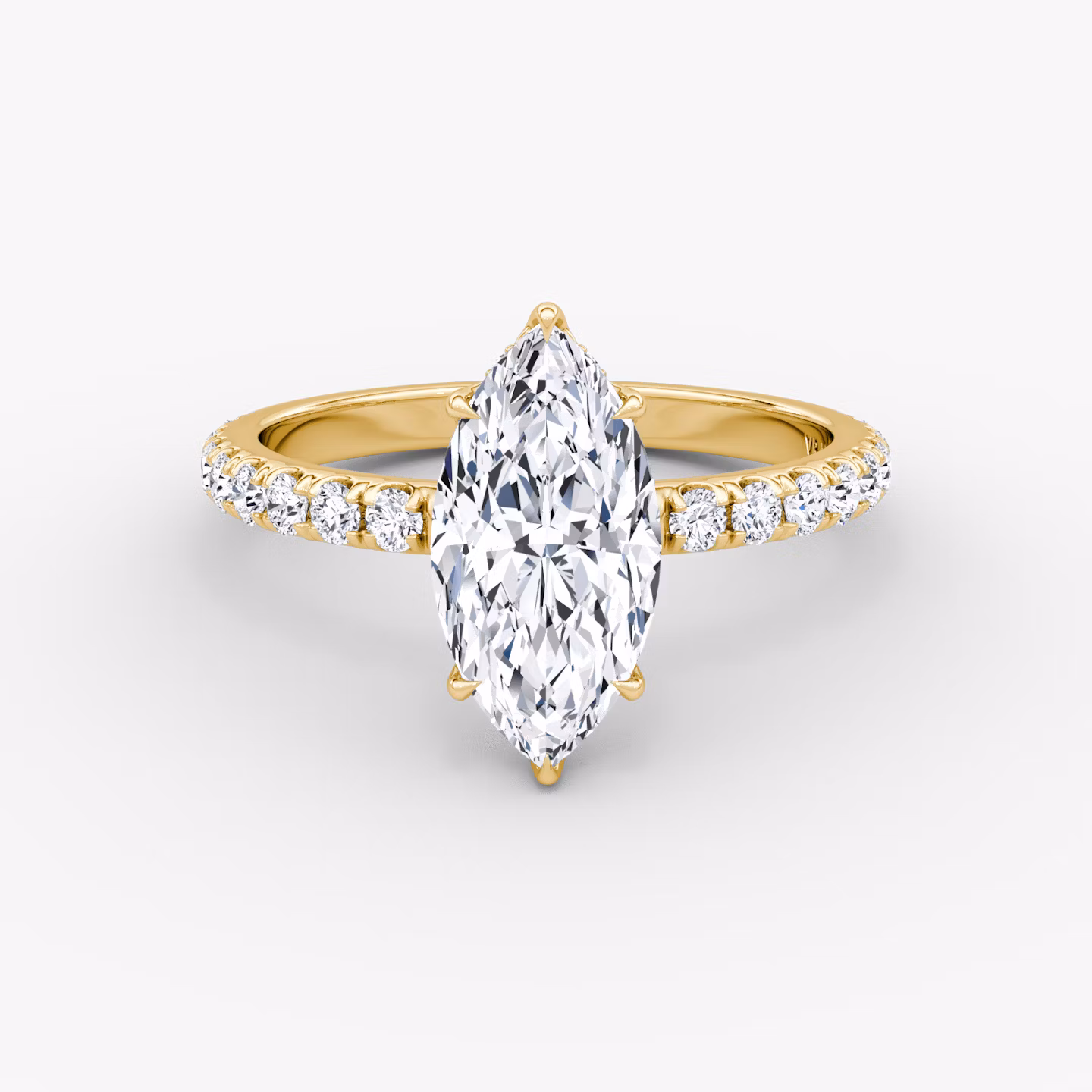 The Signature | Marquise | 18k | Yellow Gold | bandAccent: Pavé | bandWidth: large | hiddenHalo: yes | diamondOrientation: vertical | caratWeight: other