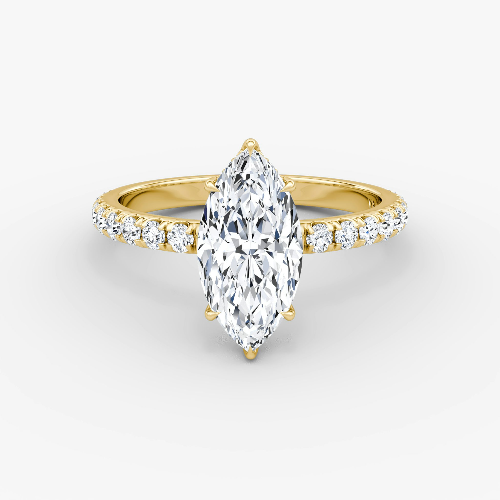 The Signature | Marquise | 18k | Yellow Gold | bandAccent: Pavé | bandWidth: large | hiddenHalo: yes | diamondOrientation: vertical | caratWeight: other