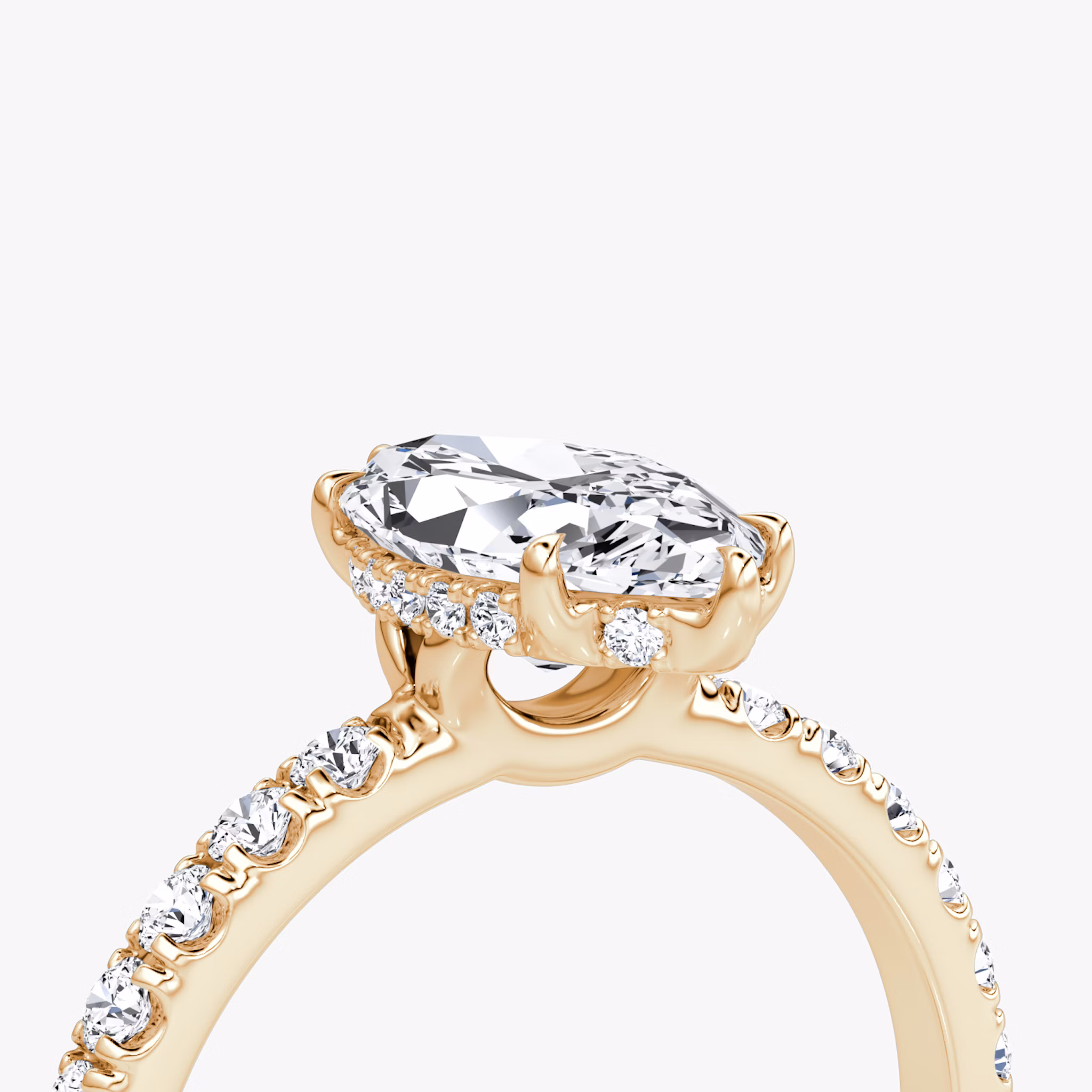 The Signature | Marquise | 14k | Rose Gold | bandAccent: Pavé | bandWidth: large | hiddenHalo: yes | diamondOrientation: vertical | caratWeight: other