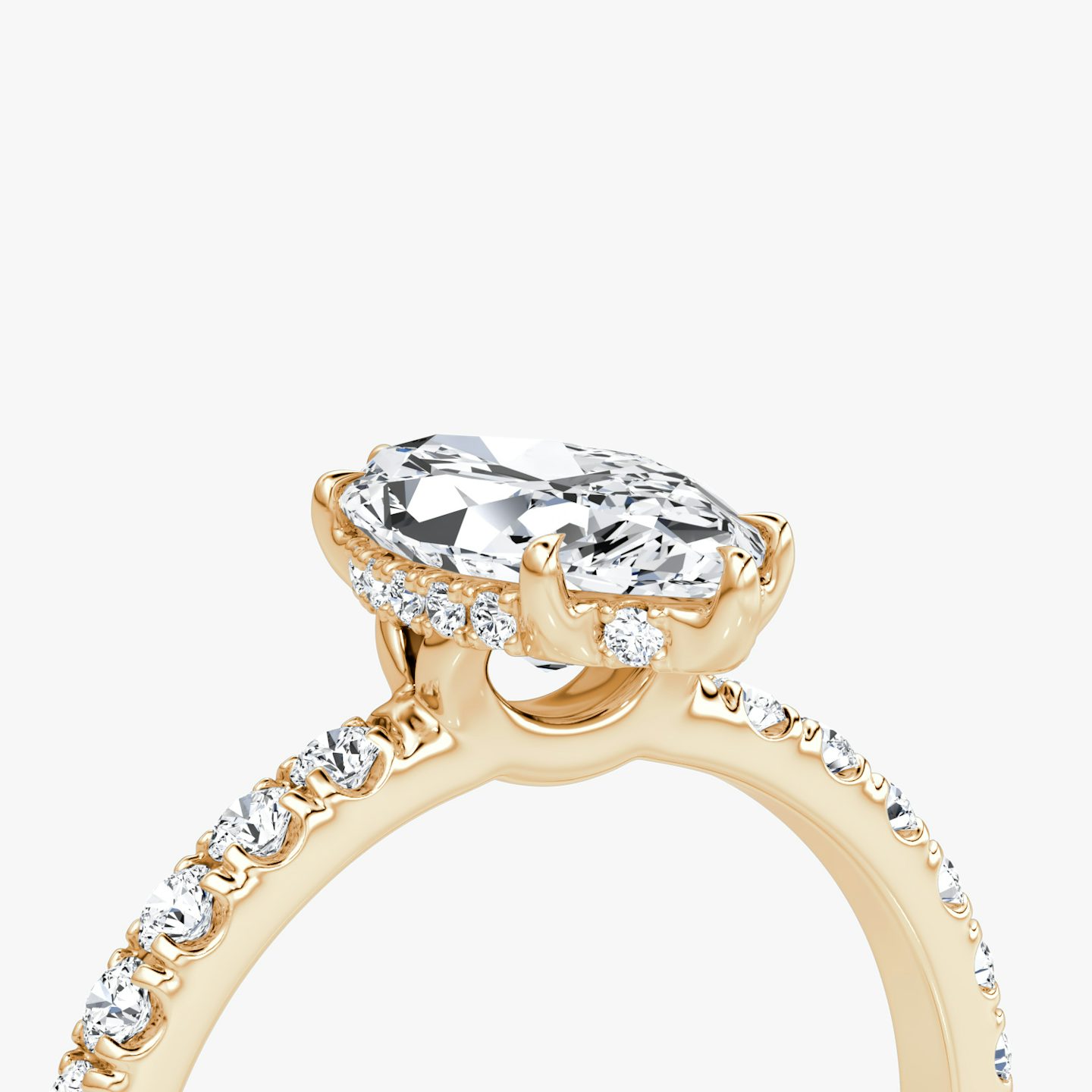 The Signature | Marquise | 14k | Rose Gold | bandAccent: Pavé | bandWidth: large | hiddenHalo: yes | diamondOrientation: vertical | caratWeight: other