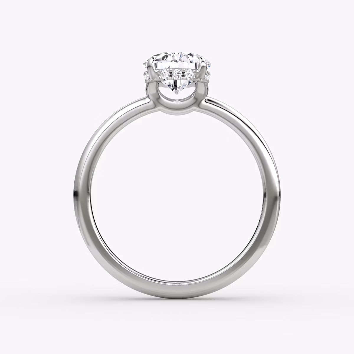 The Signature | Pear | 18k | White Gold | bandAccent: Plain | bandWidth: large | hiddenHalo: yes | diamondOrientation: vertical | caratWeight: other