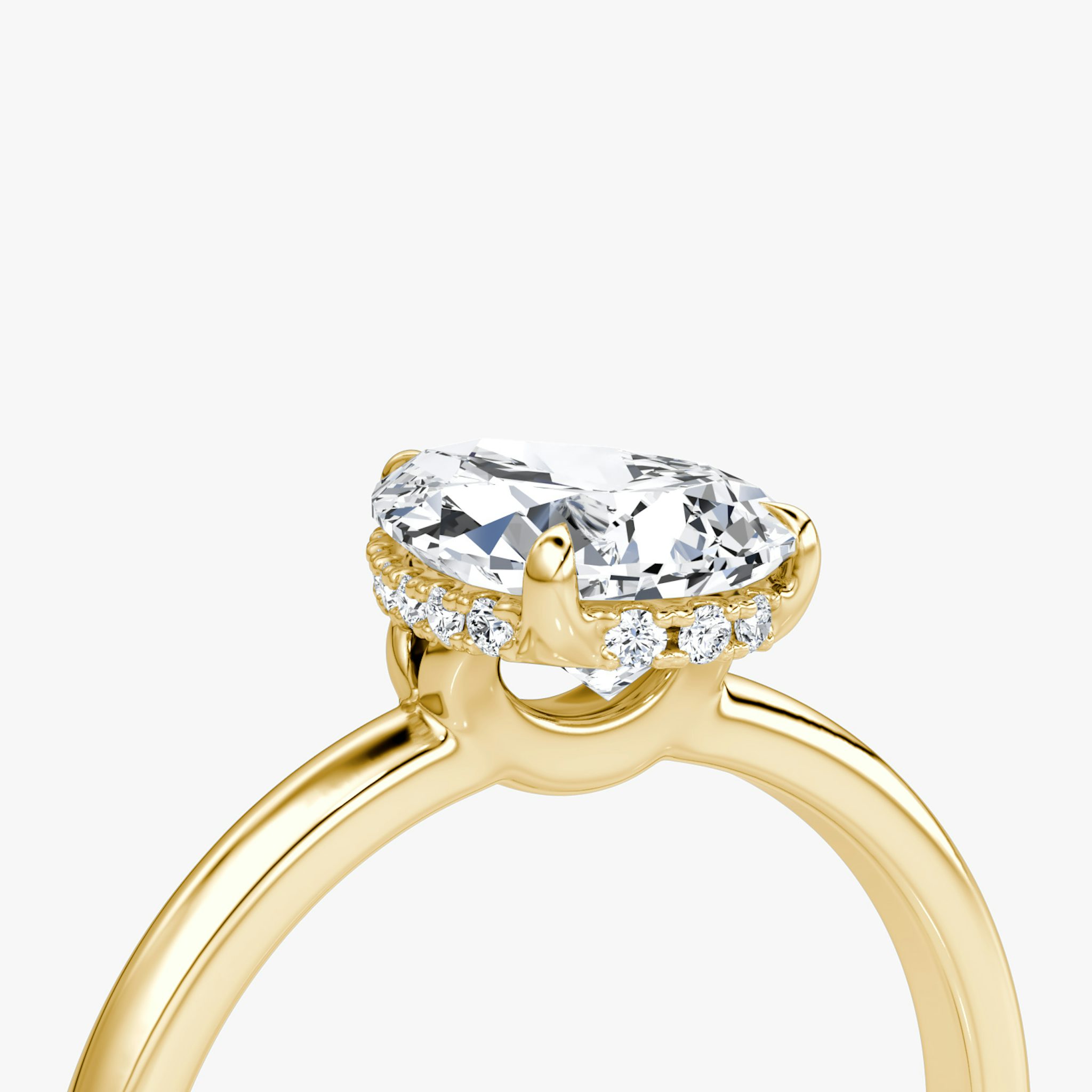 The Signature | Pear | 18k | Yellow Gold | bandAccent: Plain | bandWidth: large | hiddenHalo: yes | diamondOrientation: vertical | caratWeight: other