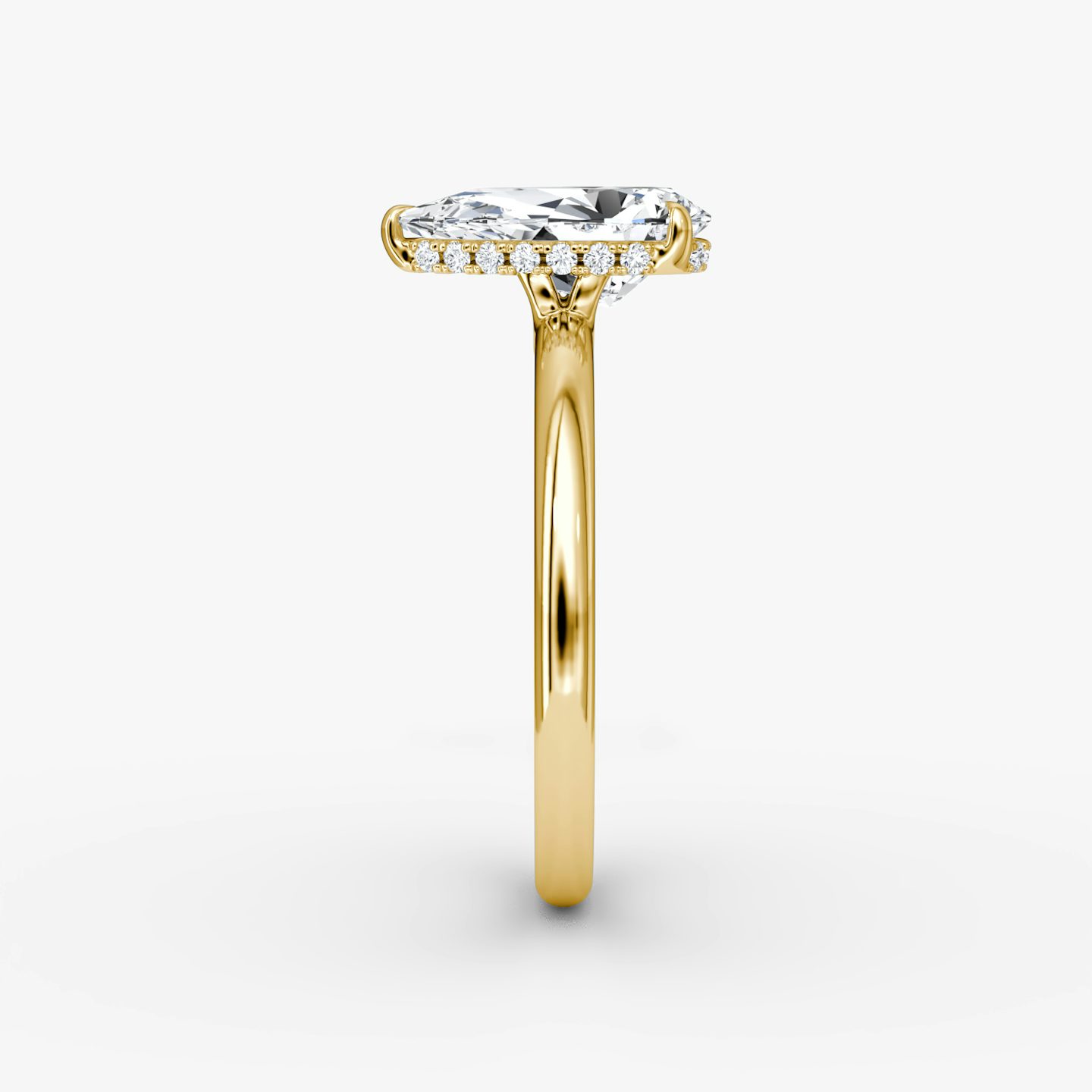 The Signature | Pear | 18k | Yellow Gold | bandAccent: Plain | bandWidth: large | hiddenHalo: yes | diamondOrientation: vertical | caratWeight: other