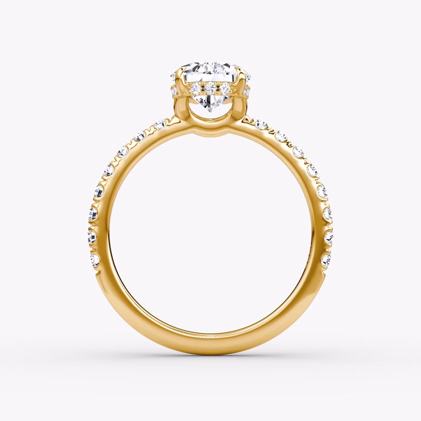 The Signature | Pear | 18k | Yellow Gold | bandAccent: Pavé | bandWidth: large | hiddenHalo: yes | diamondOrientation: vertical | caratWeight: other