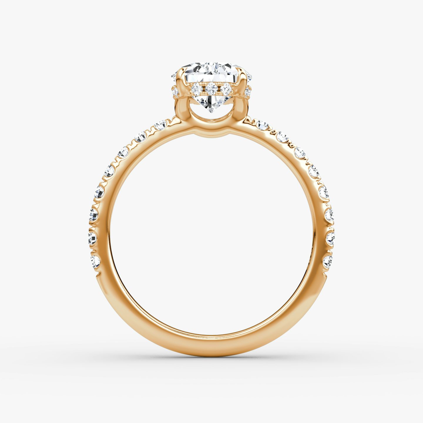 The Signature | Pear | 14k | Rose Gold | bandAccent: Pavé | bandWidth: large | hiddenHalo: yes | diamondOrientation: vertical | caratWeight: other
