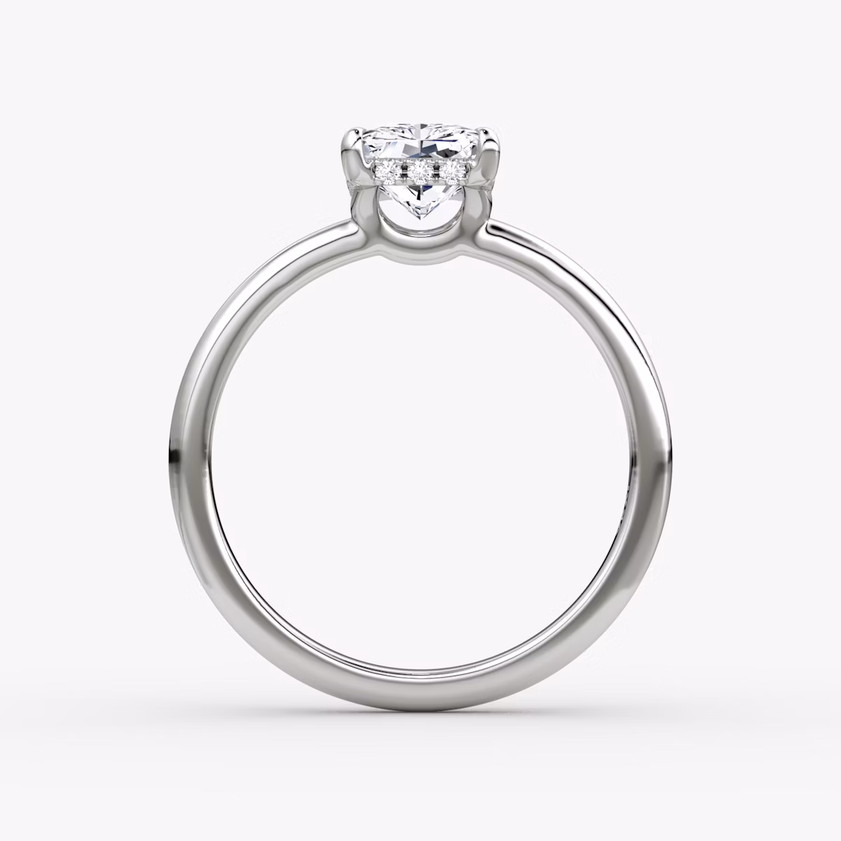 The Signature | Radiant | Platinum | bandAccent: Plain | bandWidth: large | hiddenHalo: yes | diamondOrientation: vertical | caratWeight: other