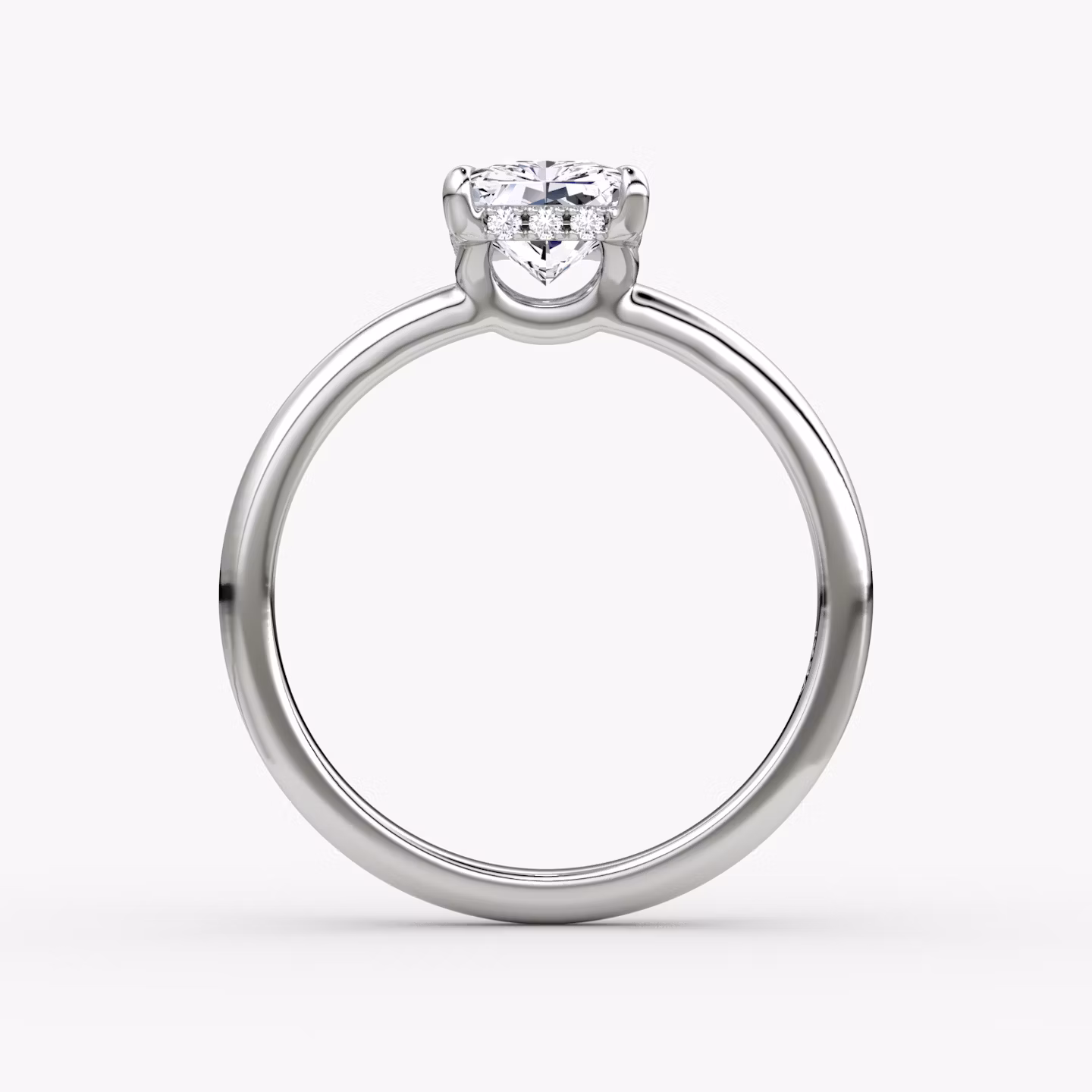 The Signature | Radiant | Platinum | bandAccent: Plain | bandWidth: large | hiddenHalo: yes | diamondOrientation: vertical | caratWeight: other