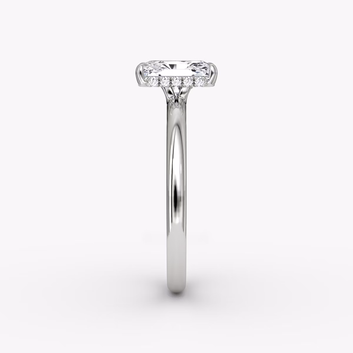 The Signature | Radiant | Platinum | bandAccent: Plain | bandWidth: large | hiddenHalo: yes | diamondOrientation: vertical | caratWeight: other