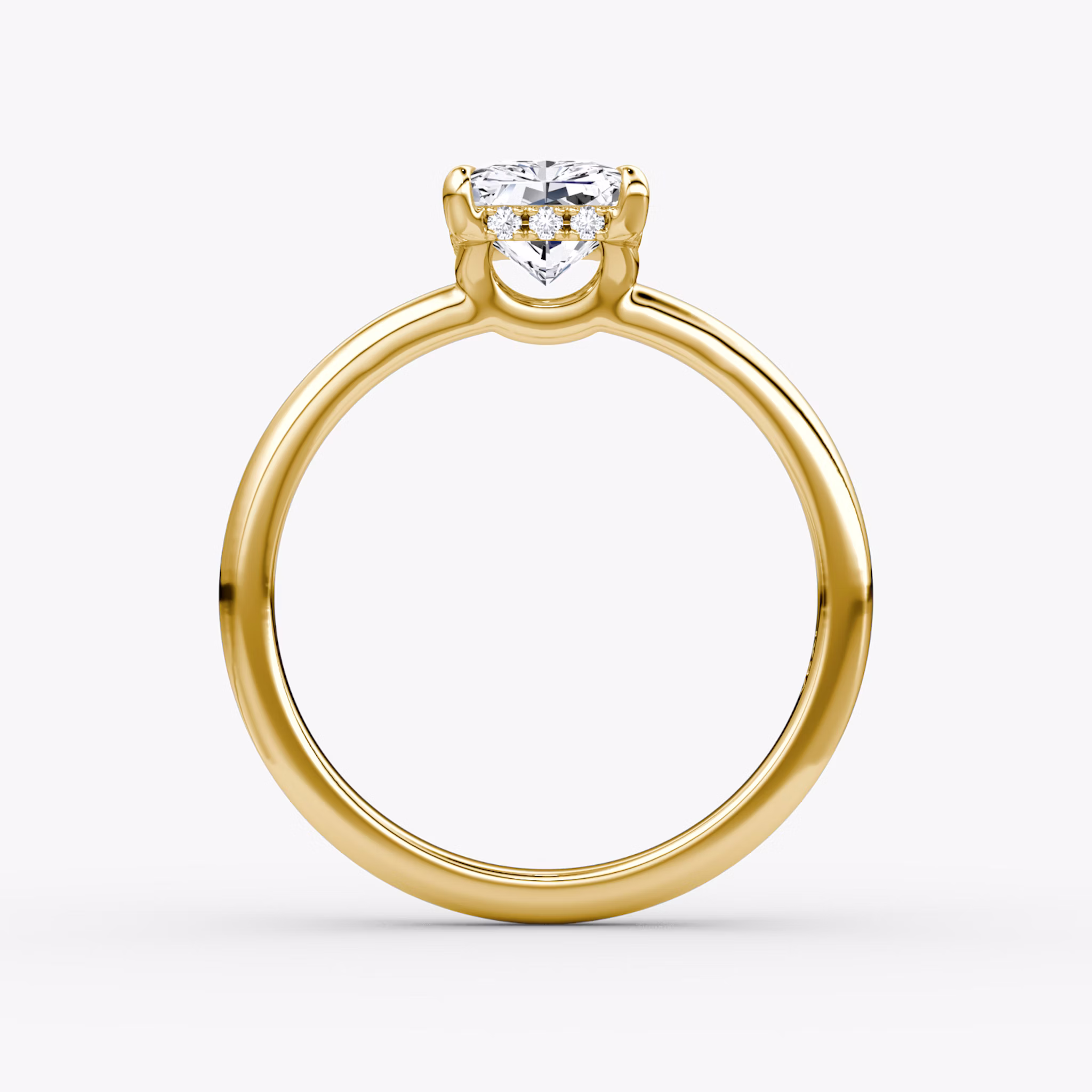 The Signature | Radiant | 18k | Yellow Gold | bandAccent: Plain | bandWidth: large | hiddenHalo: yes | diamondOrientation: vertical | caratWeight: other