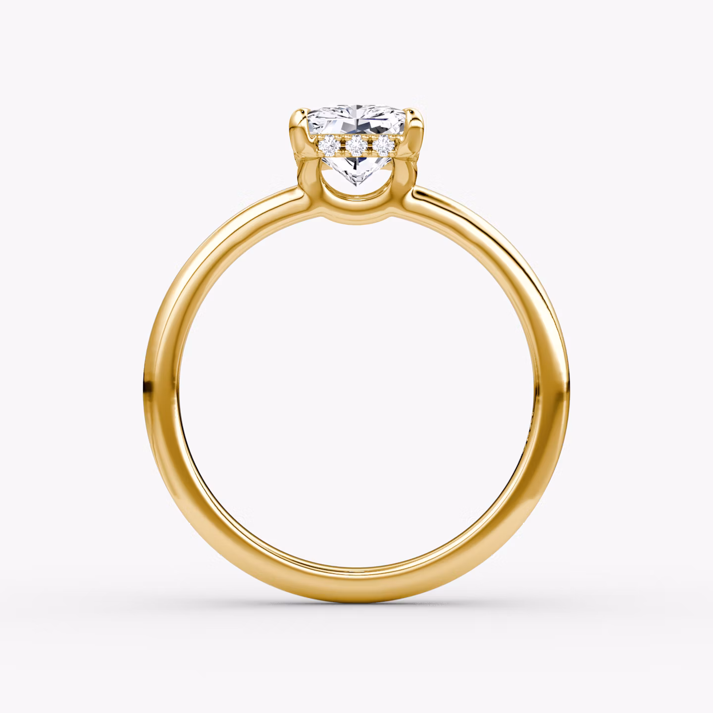 The Signature | Radiant | 18k | Yellow Gold | bandAccent: Plain | bandWidth: large | hiddenHalo: yes | diamondOrientation: vertical | caratWeight: other