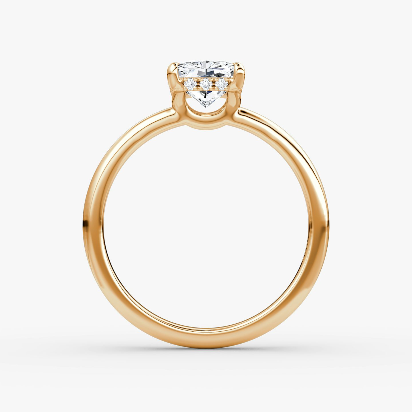 The Signature | Radiant | 14k | Rose Gold | bandAccent: Plain | bandWidth: large | hiddenHalo: yes | diamondOrientation: vertical | caratWeight: other