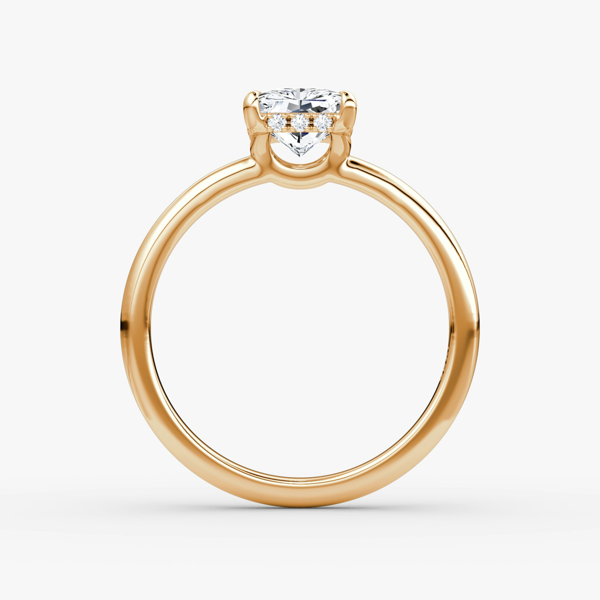 The Signature | Radiant | 14k | Rose Gold | bandAccent: Plain | bandWidth: large | hiddenHalo: yes | diamondOrientation: vertical | caratWeight: other