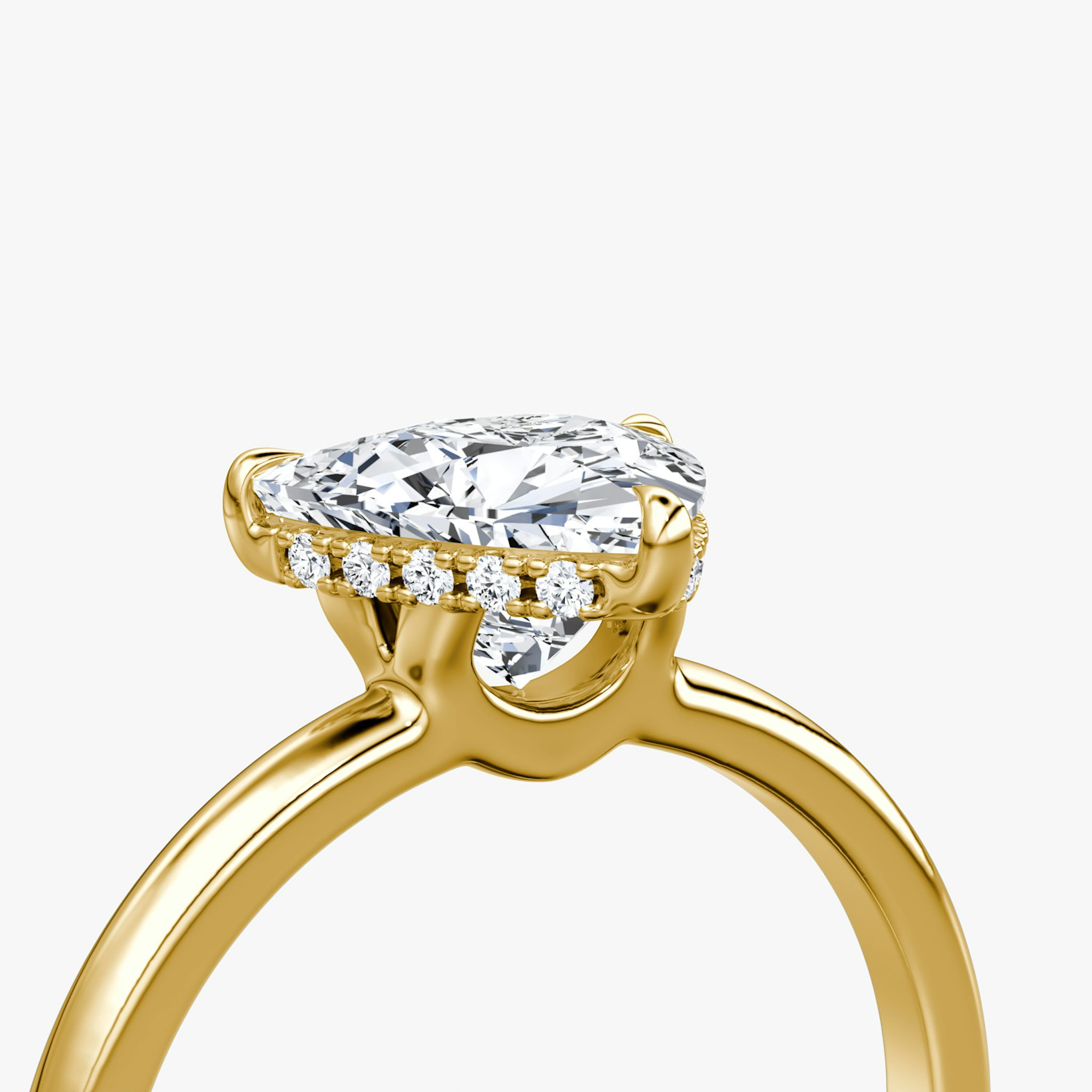 The Signature | Trillion | 18k | Yellow Gold | bandAccent: Plain | bandWidth: large | hiddenHalo: yes | diamondOrientation: vertical | caratWeight: other